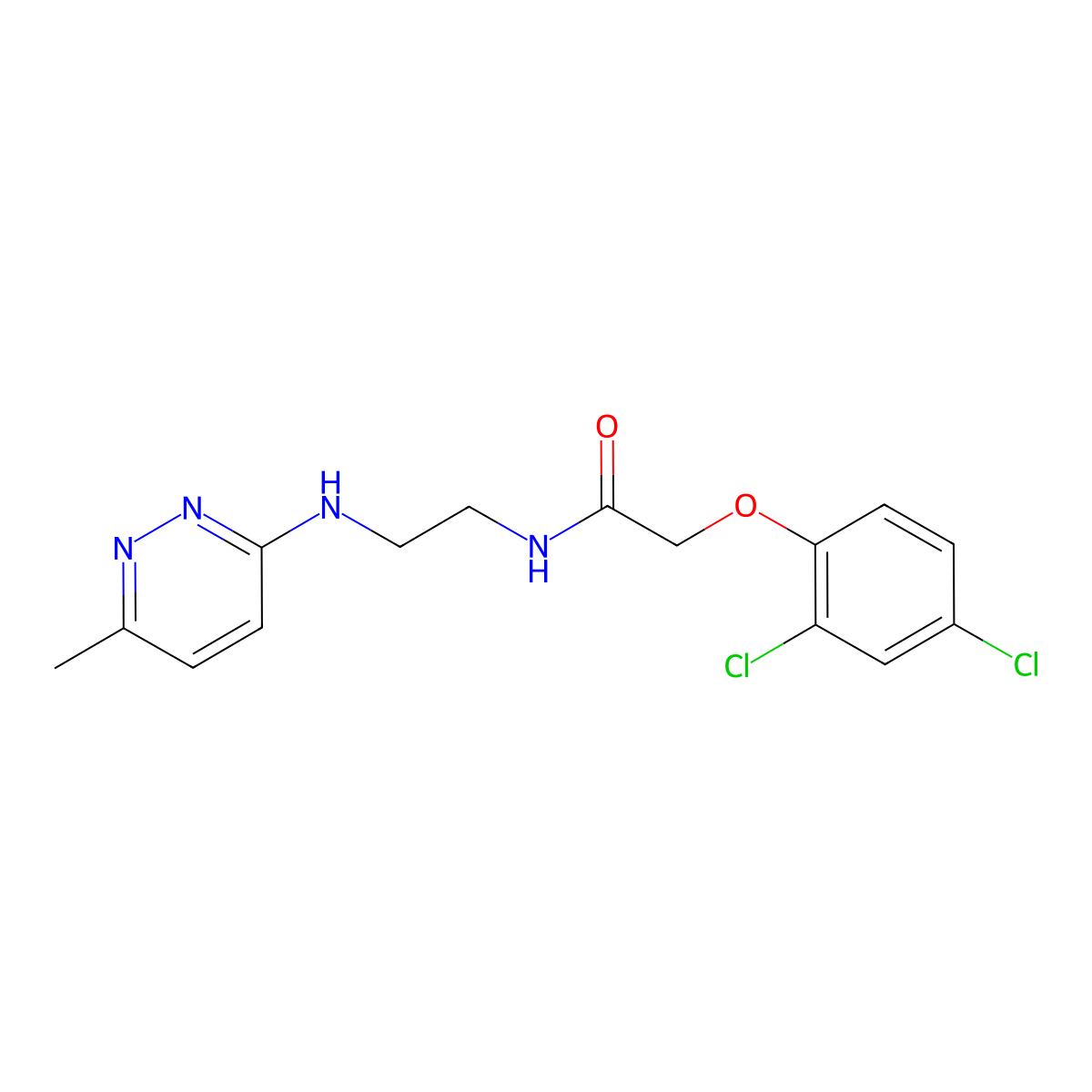 2-(2,4-dichlorophenoxy)-N-(2-((6-methylpyridazin-3-yl)amino)ethyl)acetamide molecular structure, CAS 1207012-07-4