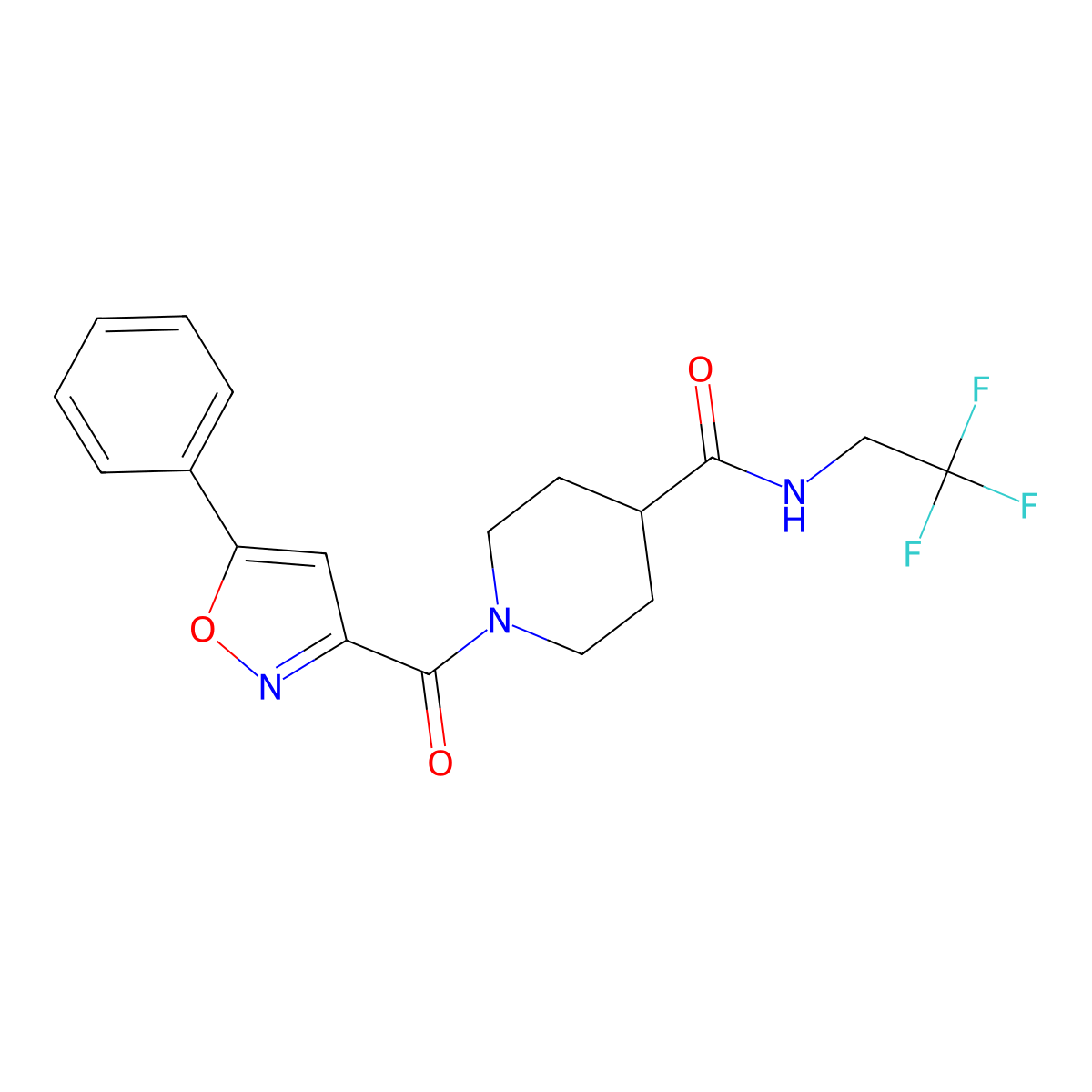 1-(5-phenylisoxazole-3-carbonyl)-N-(2,2,2-trifluoroethyl)piperidine-4-carboxamide molecular structure, CAS 1207012-24-5