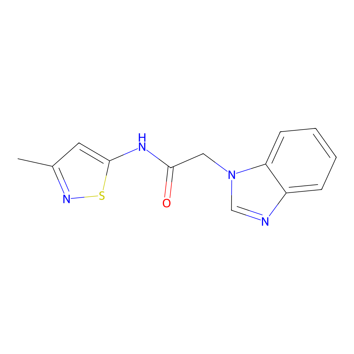 2-(1H-benzo[d]imidazol-1-yl)-N-(3-methylisothiazol-5-yl)acetamide molecular structure, CAS 1207012-32-5