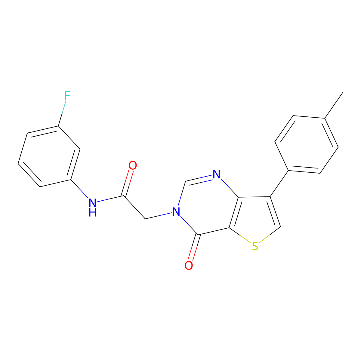 N-(3-fluorophenyl)-2-[7-(4-methylphenyl)-4-oxothieno[3,2-d]pyrimidin-3(4H)-yl]acetamide molecular structure, CAS 1207012-43-8