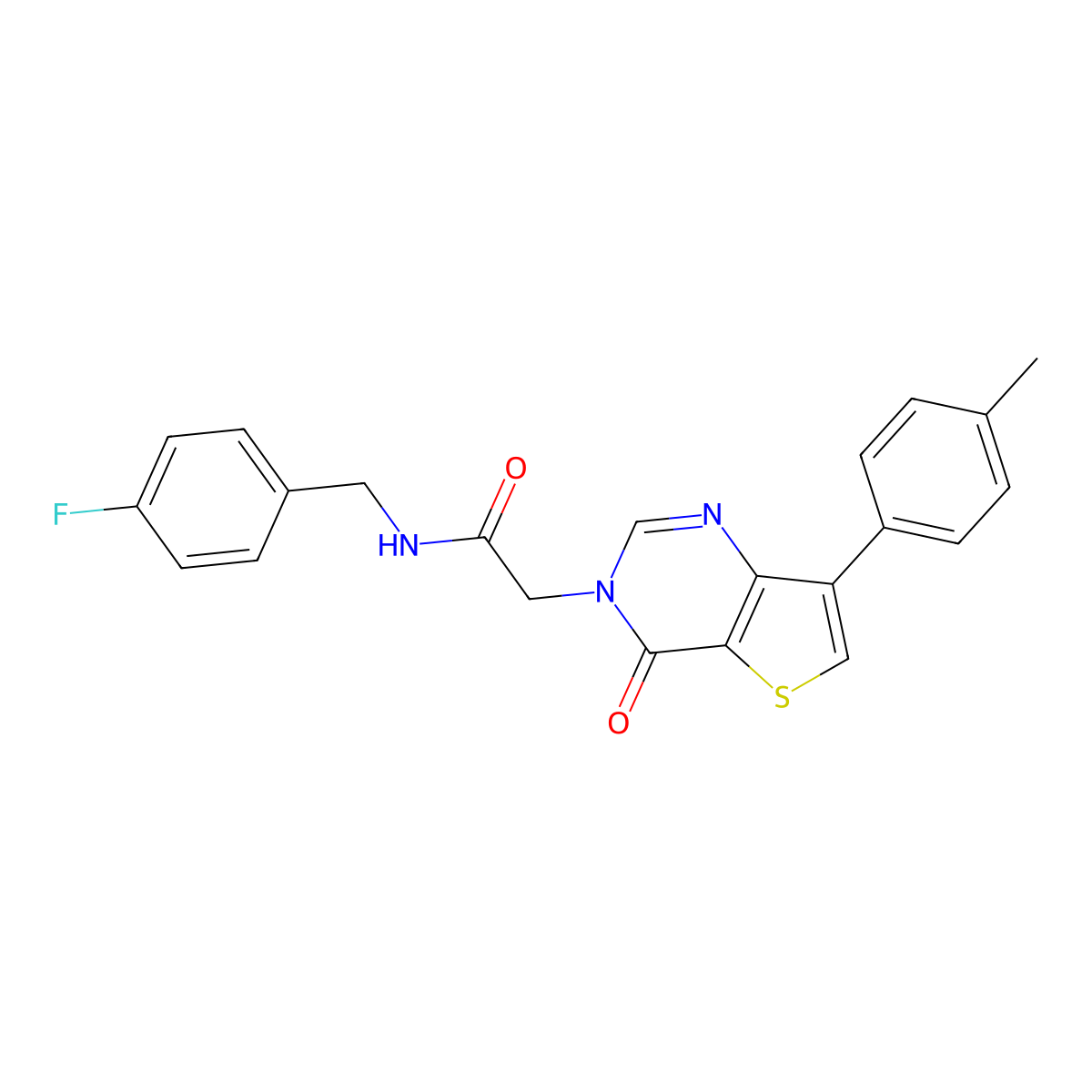 N-(4-fluorobenzyl)-2-[7-(4-methylphenyl)-4-oxothieno[3,2-d]pyrimidin-3(4H)-yl]acetamide molecular structure, CAS 1207012-48-3