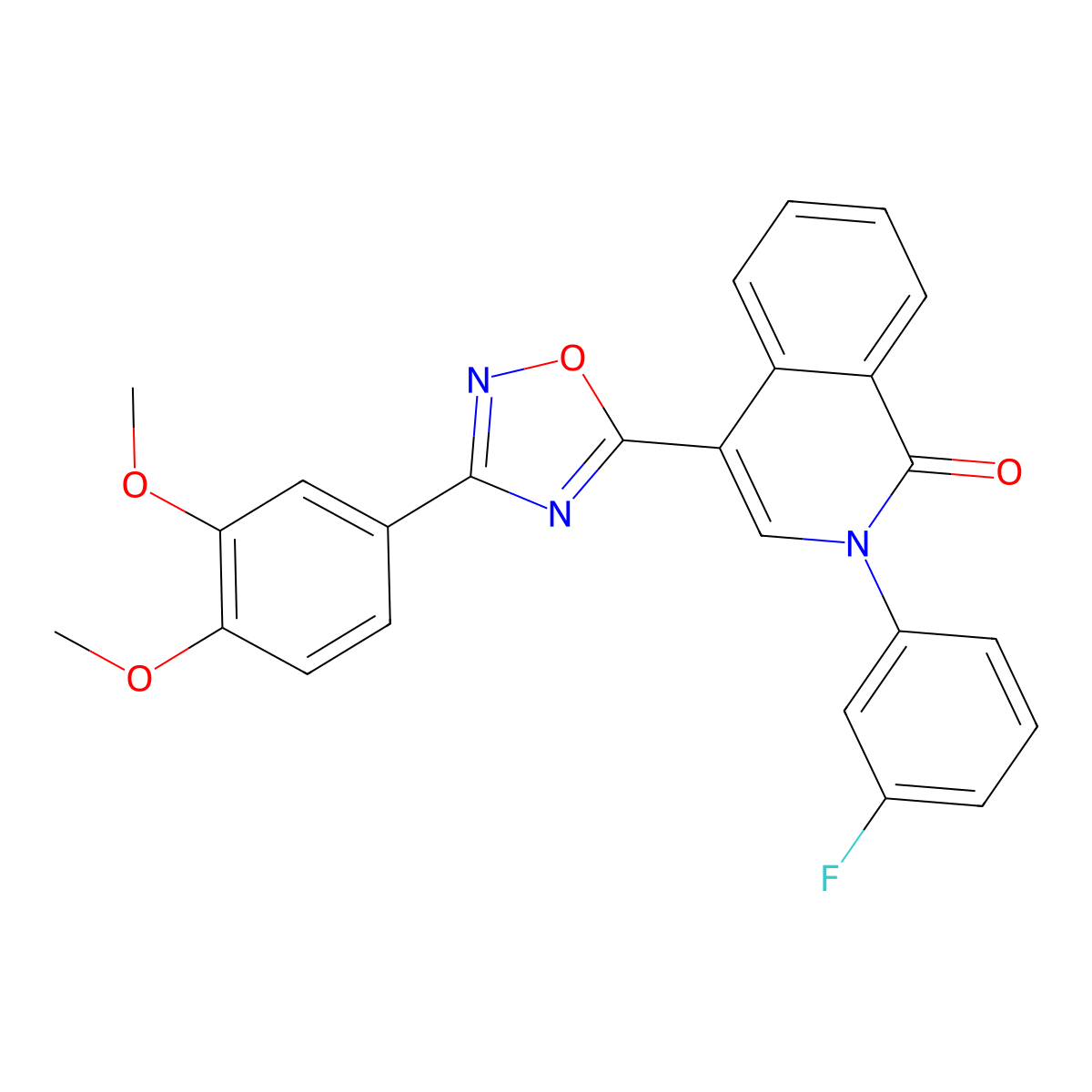 4-[3-(3,4-dimethoxyphenyl)-1,2,4-oxadiazol-5-yl]-2-(3-fluorophenyl)isoquinolin-1(2H)-one molecular structure, CAS 1207012-55-2