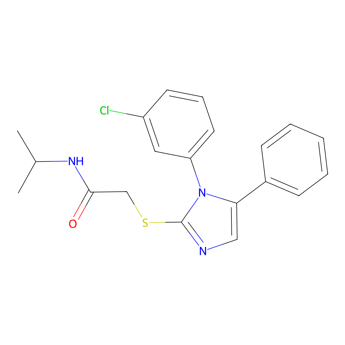 2-((1-(3-chlorophenyl)-5-phenyl-1H-imidazol-2-yl)thio)-N-isopropylacetamide molecular structure, CAS 1207012-57-4