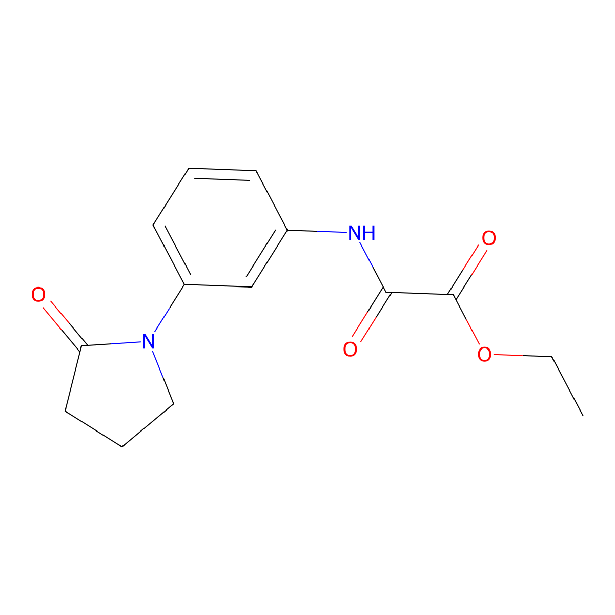 Ethyl 2-oxo-2-((3-(2-oxopyrrolidin-1-yl)phenyl)amino)acetate molecular structure, CAS 1207012-65-4