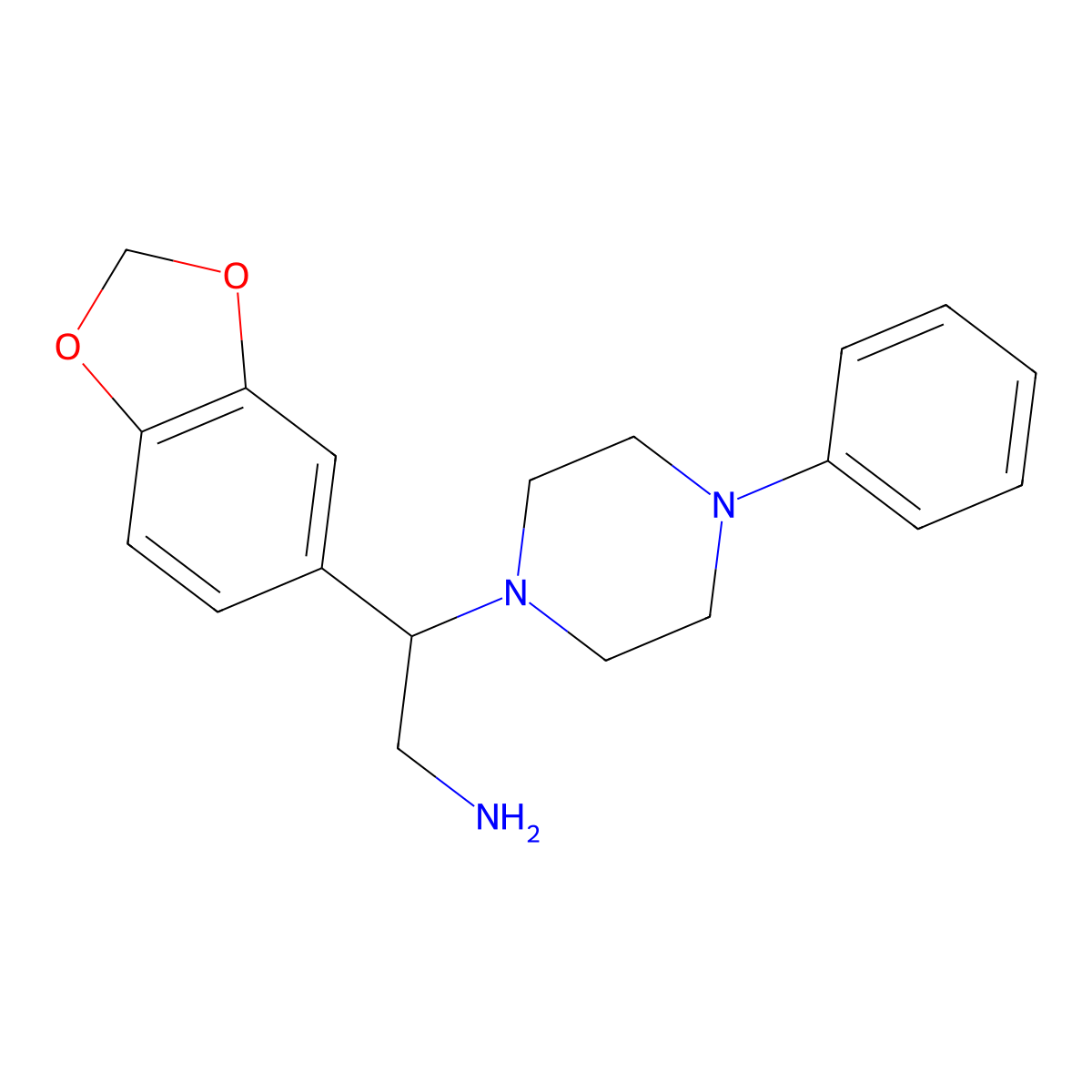 2-(Benzo[d][1,3]dioxol-5-yl)-2-(4-phenylpiperazin-1-yl)ethanamine molecular structure, CAS 1207012-67-6
