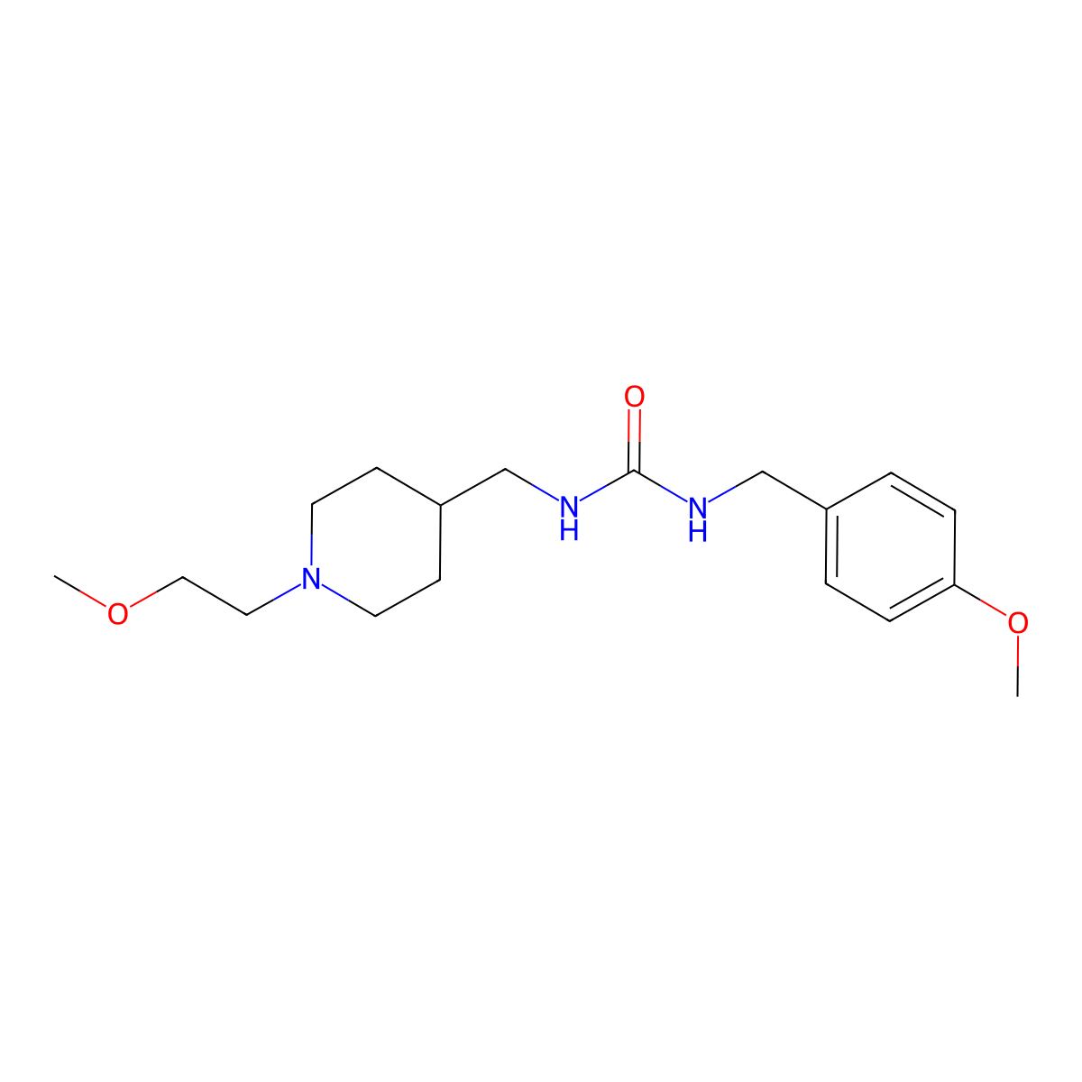 1-(4-Methoxybenzyl)-3-((1-(2-methoxyethyl)piperidin-4-yl)methyl)urea molecular structure, CAS 1207012-69-8