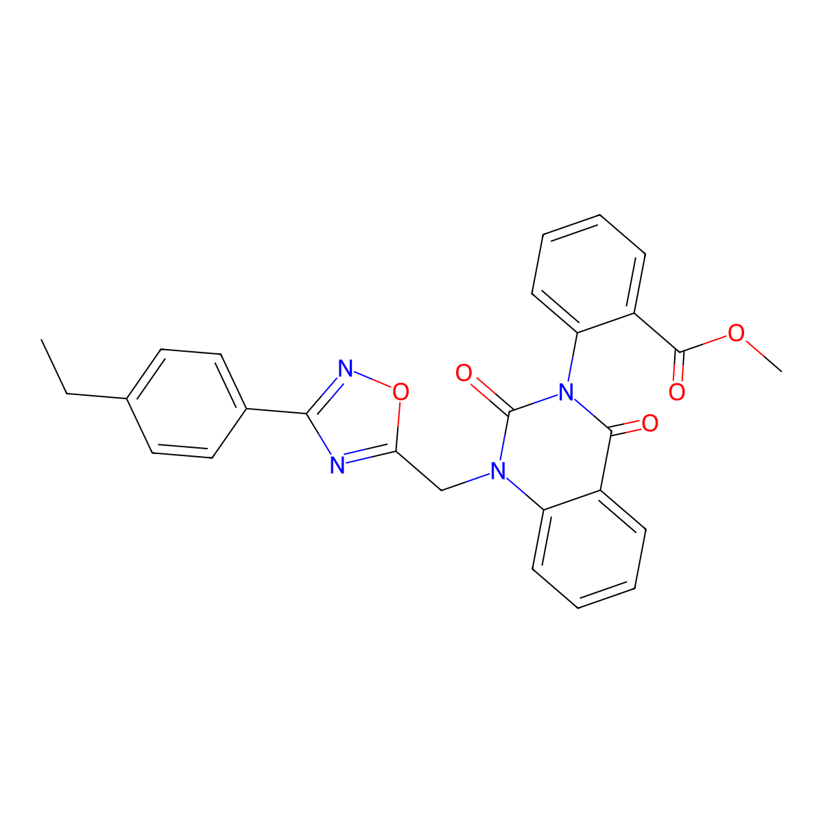 methyl 2-(1-((3-(4-ethylphenyl)-1,2,4-oxadiazol-5-yl)methyl)-2,4-dioxo-1,2-dihydroquinazolin-3(4H)-yl)benzoate molecular structure, CAS 1207012-74-5