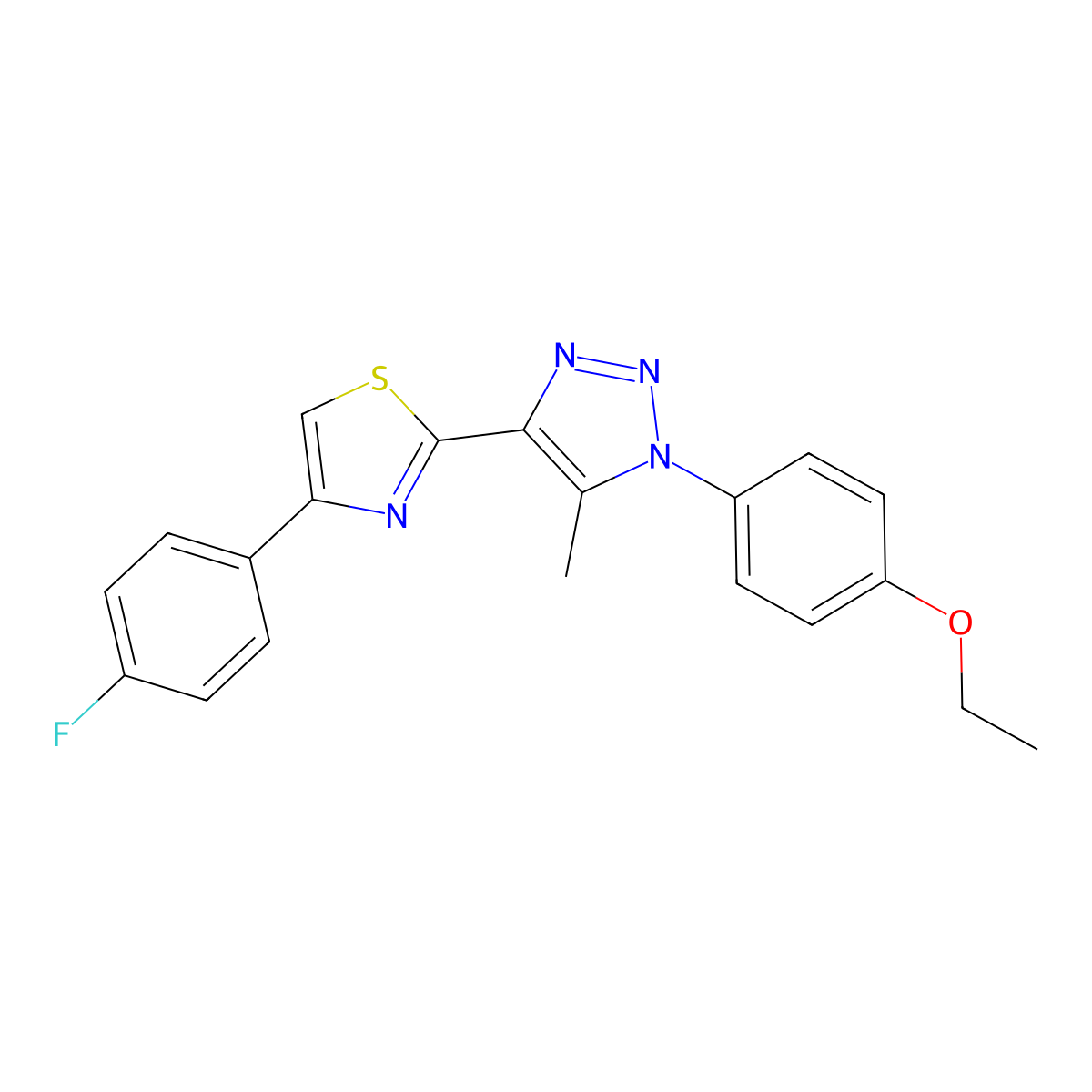 1-(4-ethoxyphenyl)-4-[4-(4-fluorophenyl)-1,3-thiazol-2-yl]-5-methyl-1H-1,2,3-triazole molecular structure, CAS 1207012-81-4