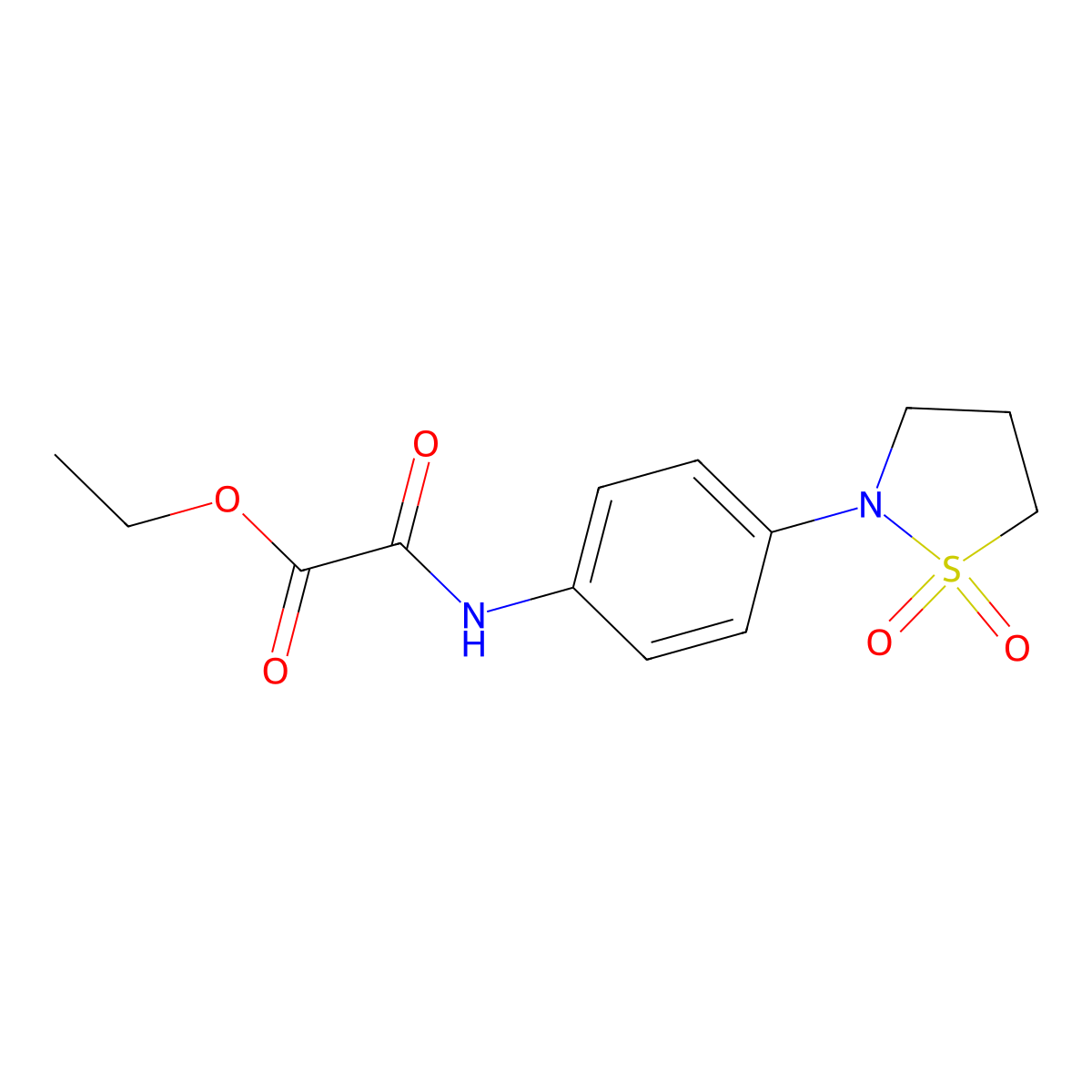 Ethyl 2-((4-(1,1-dioxidoisothiazolidin-2-yl)phenyl)amino)-2-oxoacetate molecular structure, CAS 1207012-83-6