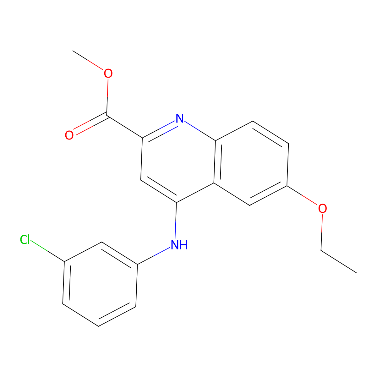 Methyl 4-[(3-chlorophenyl)amino]-6-ethoxyquinoline-2-carboxylate molecular structure, CAS 1207012-86-9