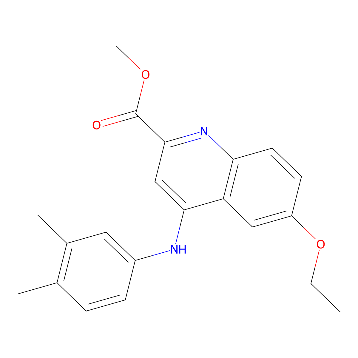 Methyl 4-[(3,4-dimethylphenyl)amino]-6-ethoxyquinoline-2-carboxylate molecular structure, CAS 1207012-94-9