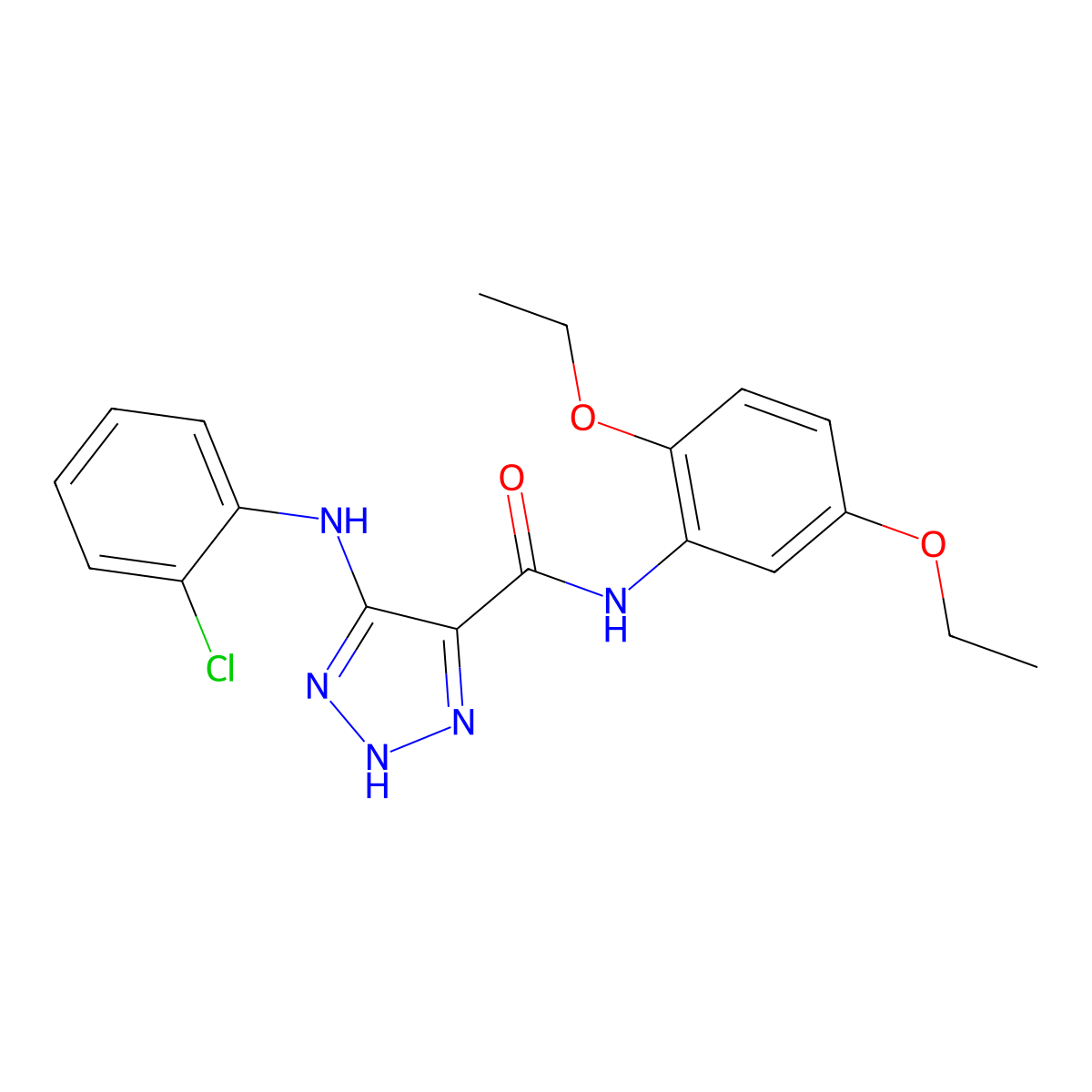 5-[(2-chlorophenyl)amino]-N-(2,5-diethoxyphenyl)-1H-1,2,3-triazole-4-carboxamide molecular structure, CAS 1207013-04-4
