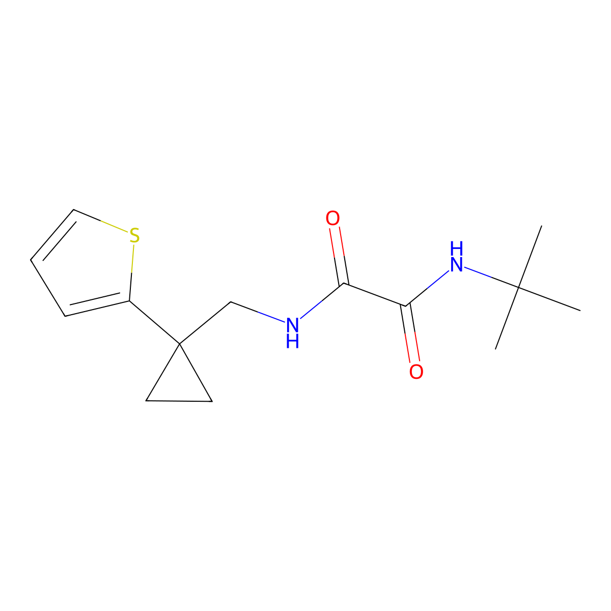 N1-(tert-butyl)-N2-((1-(thiophen-2-yl)cyclopropyl)methyl)oxalamide molecular structure, CAS 1207013-16-8