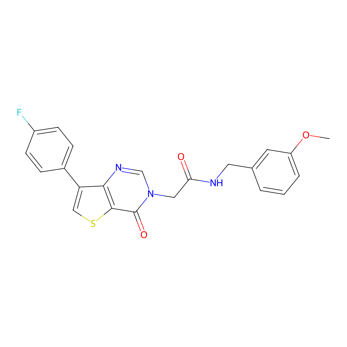 2-[7-(4-fluorophenyl)-4-oxothieno[3,2-d]pyrimidin-3(4H)-yl]-N-(3-methoxybenzyl)acetamide molecular structure, CAS 1207013-18-0