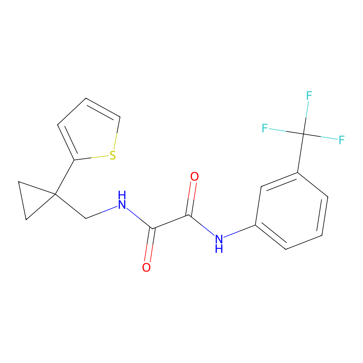 N1-((1-(thiophen-2-yl)cyclopropyl)methyl)-N2-(3-(trifluoromethyl)phenyl)oxalamide molecular structure, CAS 1207013-20-4