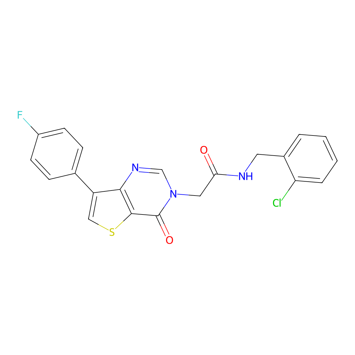 N-(2-chlorobenzyl)-2-[7-(4-fluorophenyl)-4-oxothieno[3,2-d]pyrimidin-3(4H)-yl]acetamide molecular structure, CAS 1207013-22-6