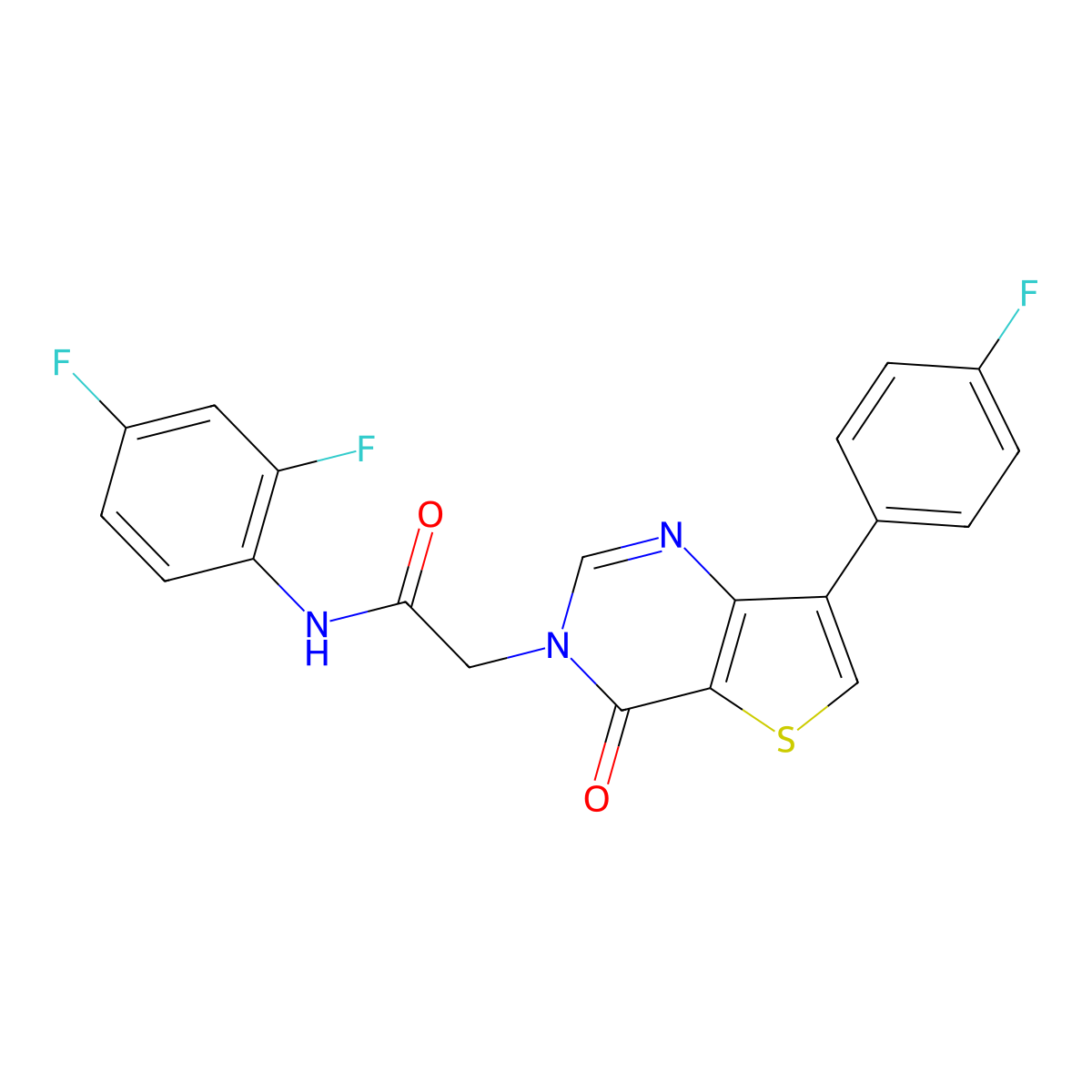 N-(2,4-difluorophenyl)-2-(7-(4-fluorophenyl)-4-oxothieno[3,2-d]pyrimidin-3(4H)-yl)acetamide molecular structure, CAS 1207013-27-1