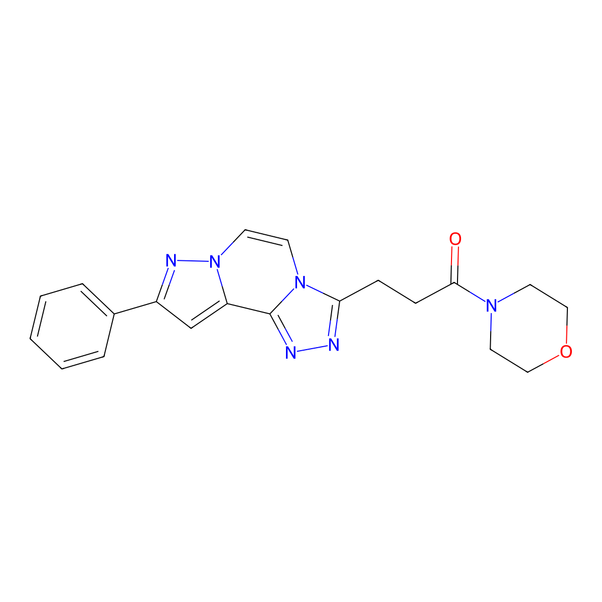 1-Morpholino-3-(9-phenylpyrazolo[1,5-a][1,2,4]triazolo[3,4-c]pyrazin-3-yl)propan-1-one molecular structure, CAS 1207013-28-2