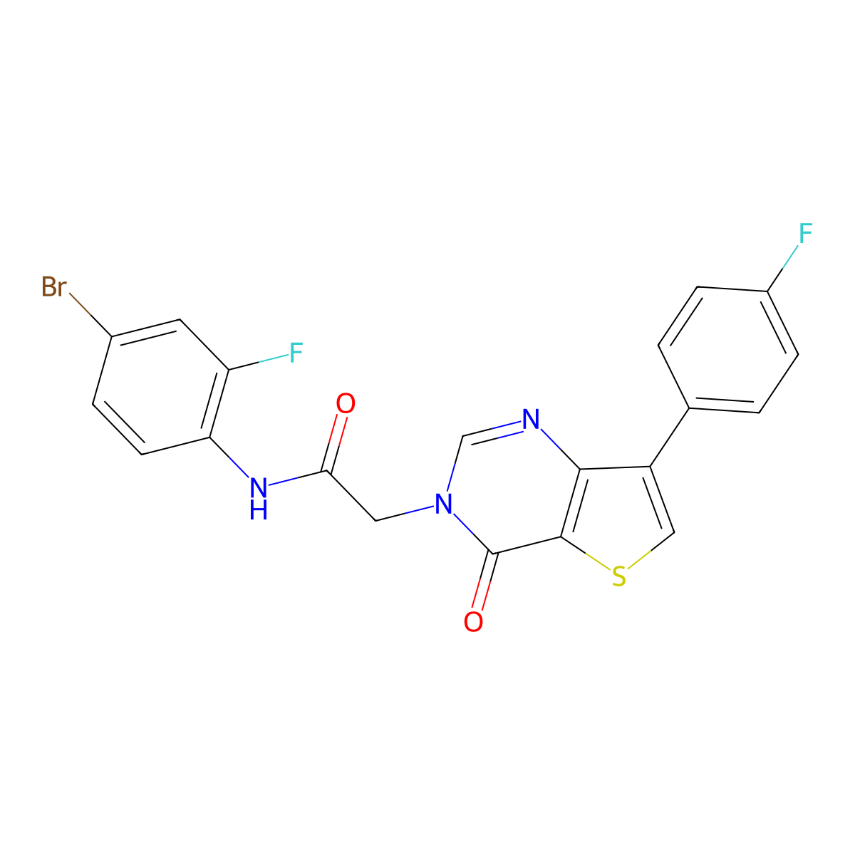 N-(4-bromo-2-fluorophenyl)-2-[7-(4-fluorophenyl)-4-oxothieno[3,2-d]pyrimidin-3(4H)-yl]acetamide molecular structure, CAS 1207013-32-8