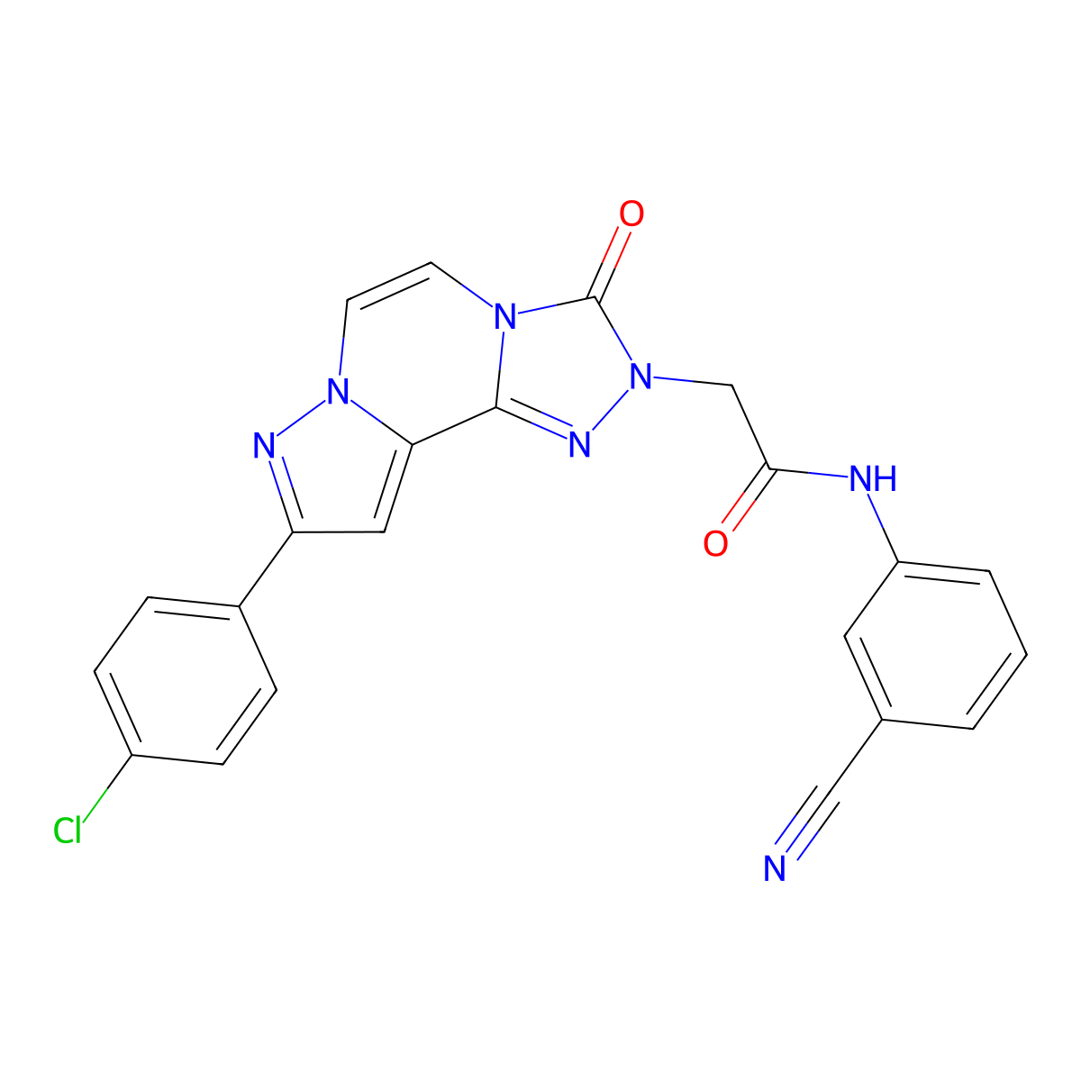 2-[11-(4-chlorophenyl)-5-oxo-3,4,6,9,10-pentaazatricyclo[7.3.0.0^{2,6}]dodeca-1(12),2,7,10-tetraen-4-yl]-N-(3-cyanophenyl)acetamide molecular structure, CAS 1207013-33-9