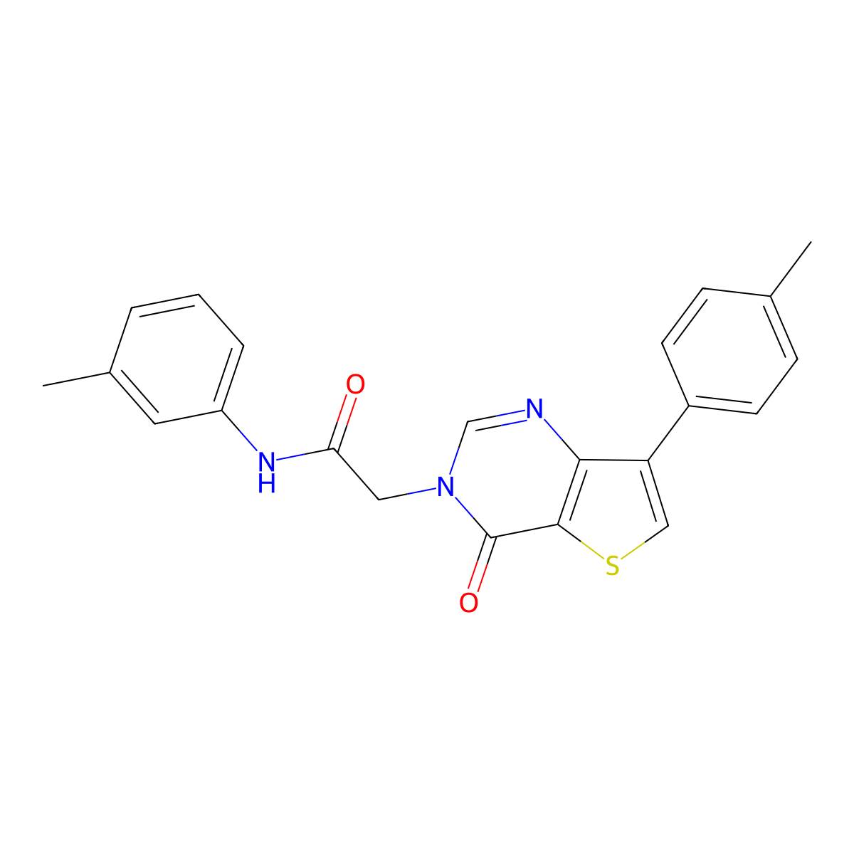 N-(3-methylphenyl)-2-[7-(4-methylphenyl)-4-oxothieno[3,2-d]pyrimidin-3(4H)-yl]acetamide molecular structure, CAS 1207013-49-7