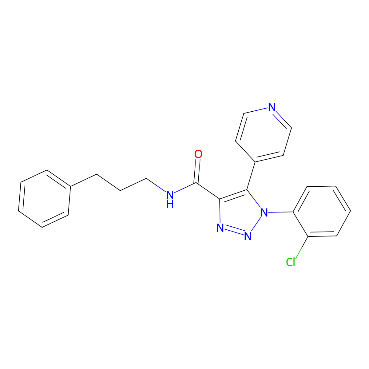 1-(2-chlorophenyl)-N-(3-phenylpropyl)-5-(pyridin-4-yl)-1H-1,2,3-triazole-4-carboxamide molecular structure, CAS 1207013-51-1