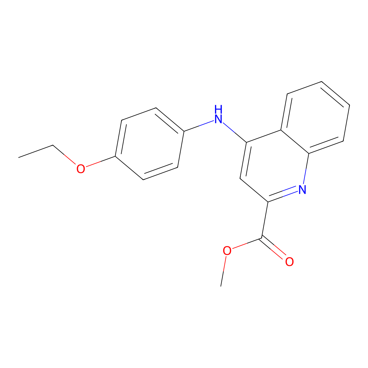 Methyl 4-[(4-ethoxyphenyl)amino]quinoline-2-carboxylate molecular structure, CAS 1207013-65-7