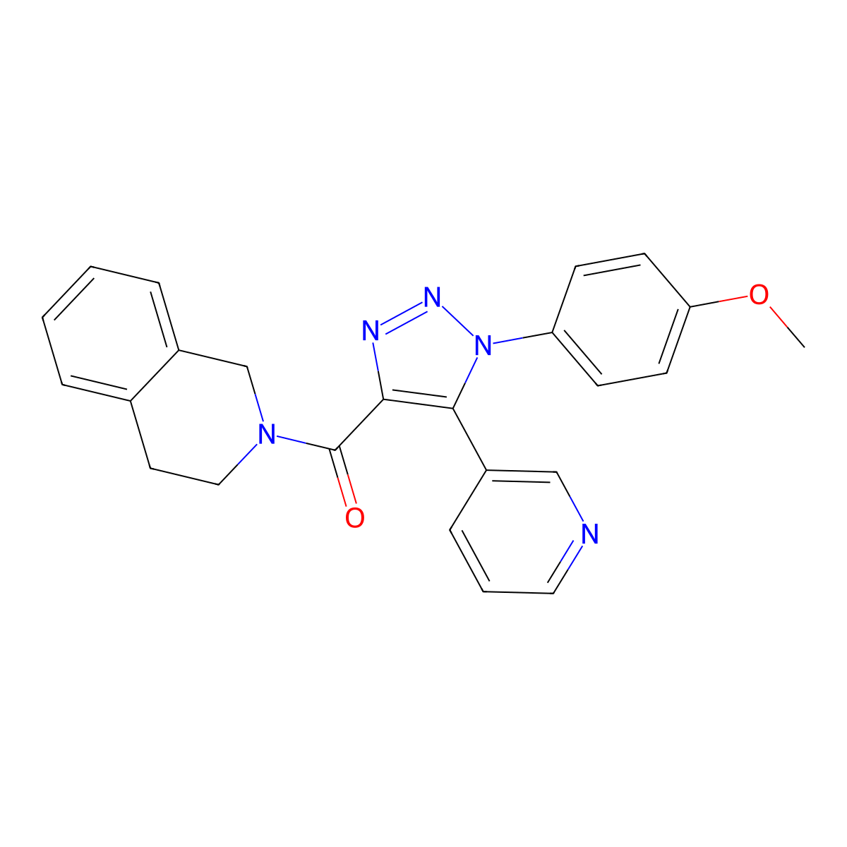 (3,4-dihydroisoquinolin-2(1H)-yl)(1-(4-methoxyphenyl)-5-(pyridin-3-yl)-1H-1,2,3-triazol-4-yl)methanone molecular structure, CAS 1207013-67-9