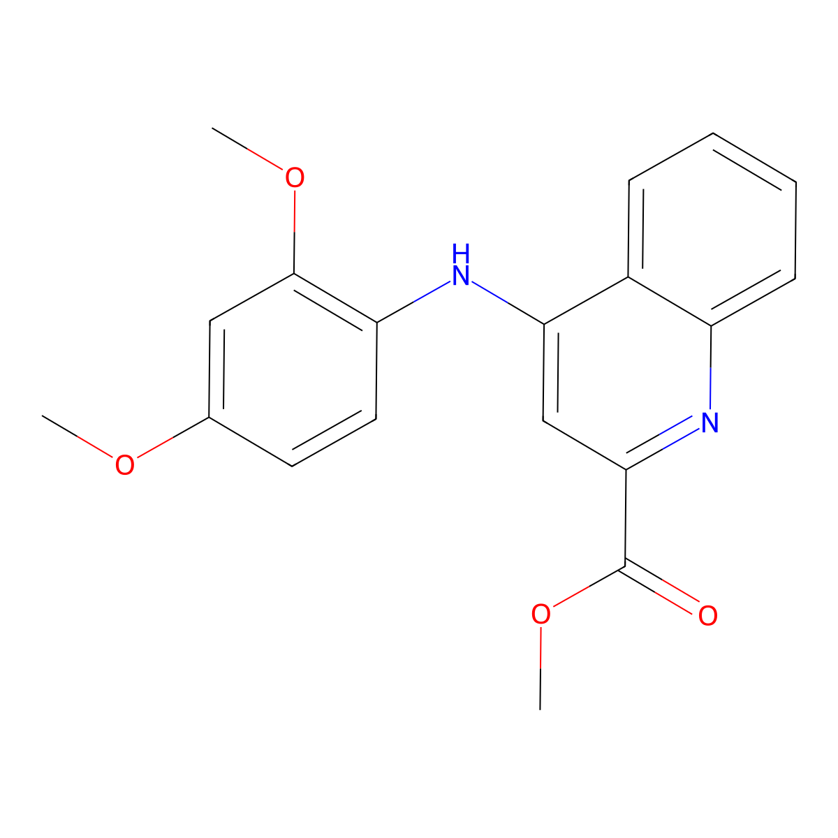 Methyl 4-[(2,4-dimethoxyphenyl)amino]quinoline-2-carboxylate molecular structure, CAS 1207013-86-2