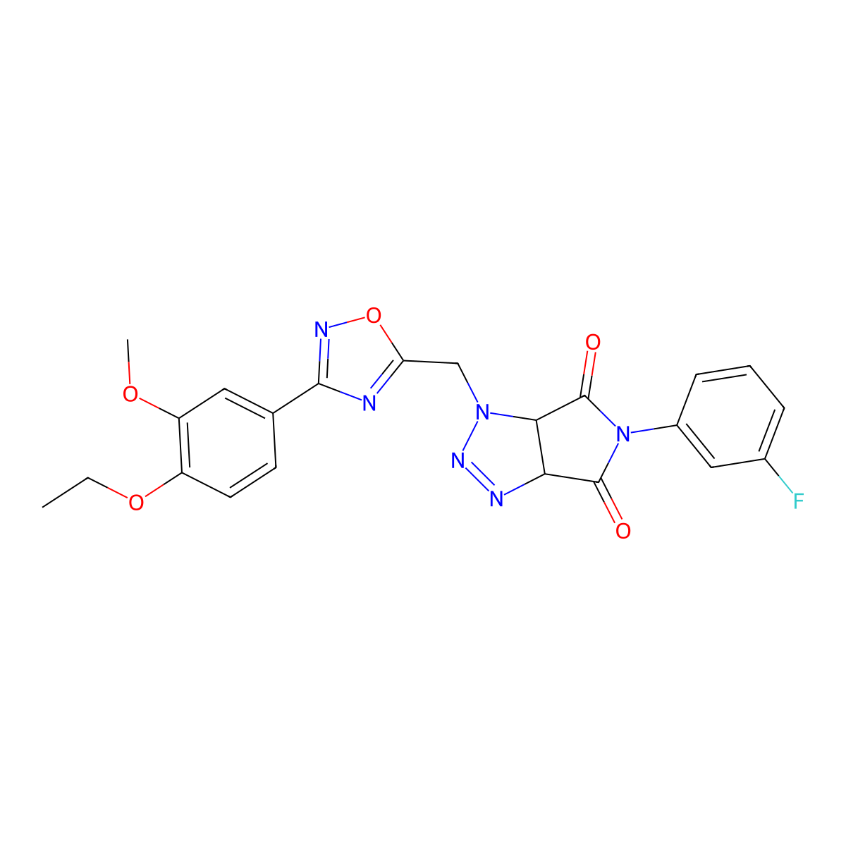 1-((3-(4-ethoxy-3-methoxyphenyl)-1,2,4-oxadiazol-5-yl)methyl)-5-(3-fluorophenyl)-1,6a-dihydropyrrolo[3,4-d][1,2,3]triazole-4,6(3aH,5H)-dione molecular structure, CAS 1207013-93-1