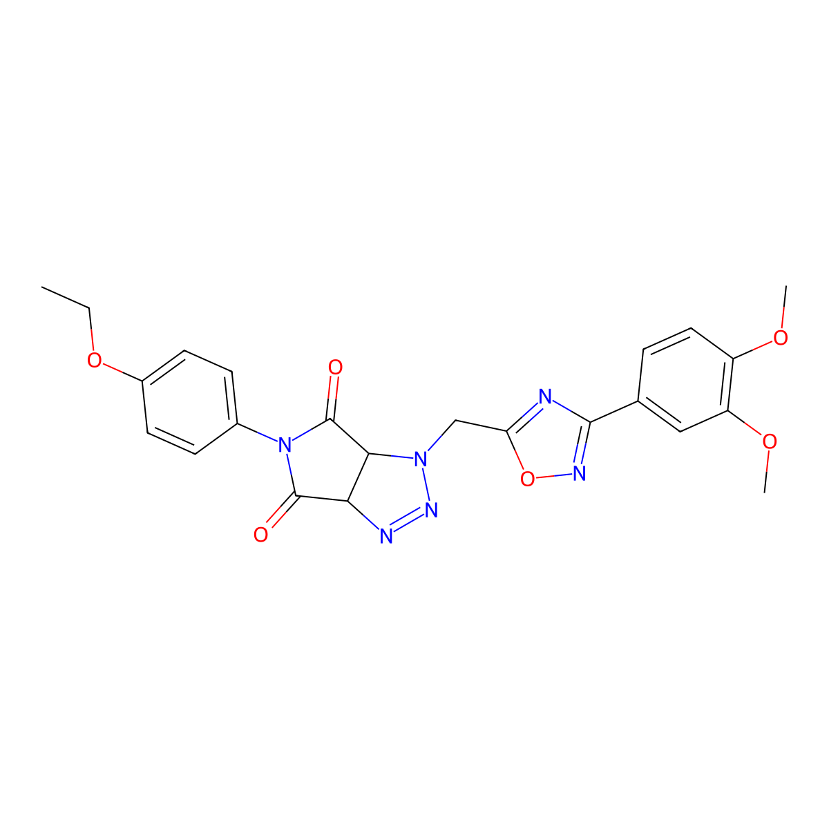 1-((3-(3,4-dimethoxyphenyl)-1,2,4-oxadiazol-5-yl)methyl)-5-(4-ethoxyphenyl)-1,6a-dihydropyrrolo[3,4-d][1,2,3]triazole-4,6(3aH,5H)-dione molecular structure, CAS 1207013-97-5