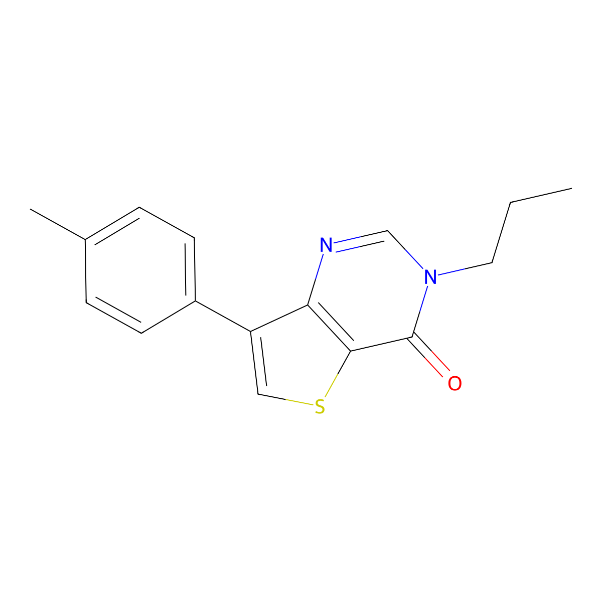 7-(4-methylphenyl)-3-propylthieno[3,2-d]pyrimidin-4(3H)-one molecular structure, CAS 1207014-01-4