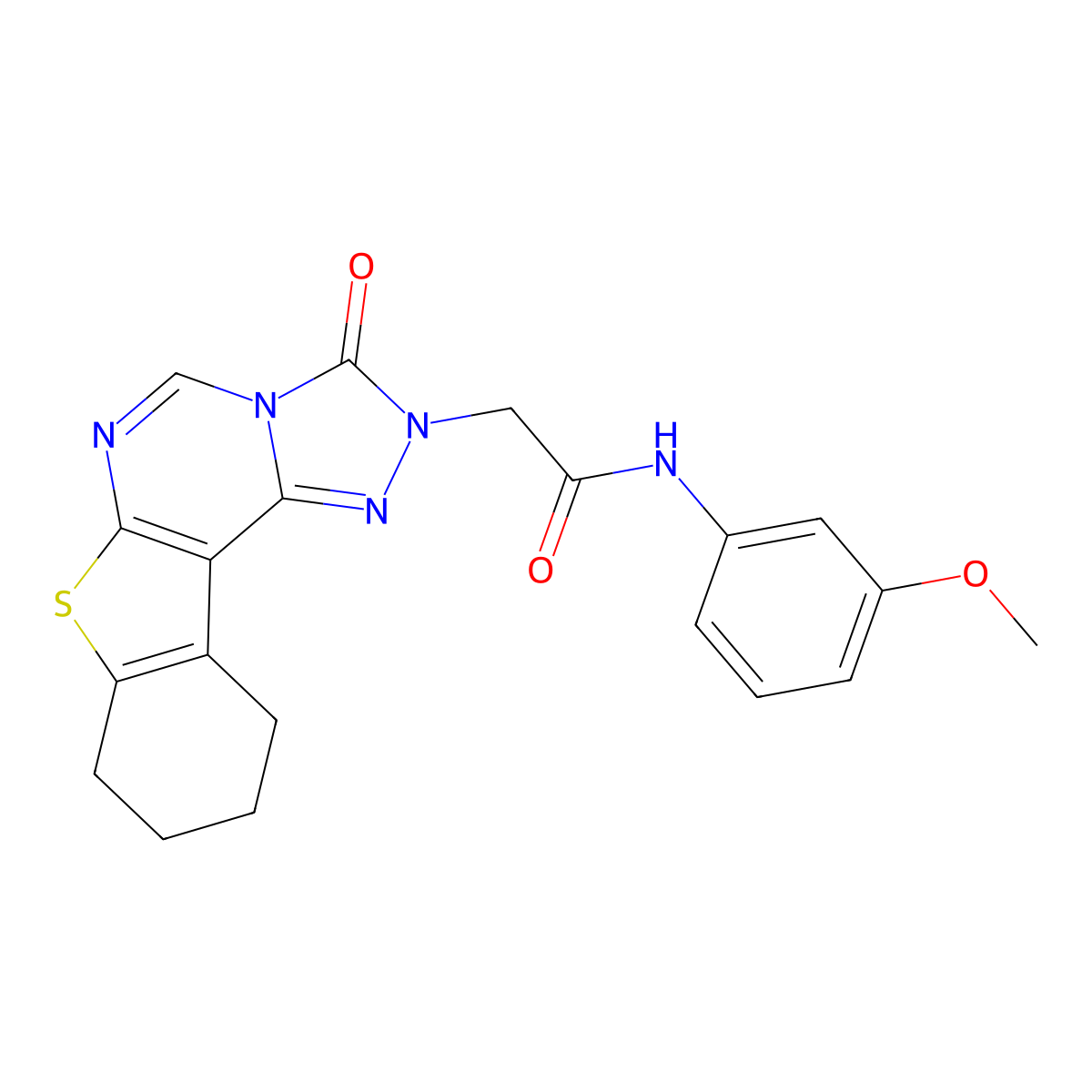 N-(3-methoxyphenyl)-2-{5-oxo-10-thia-3,4,6,8-tetraazatetracyclo[7.7.0.0^{2,6}.0^{11,16}]hexadeca-1(9),2,7,11(16)-tetraen-4-yl}acetamide molecular structure, CAS 1207014-06-9
