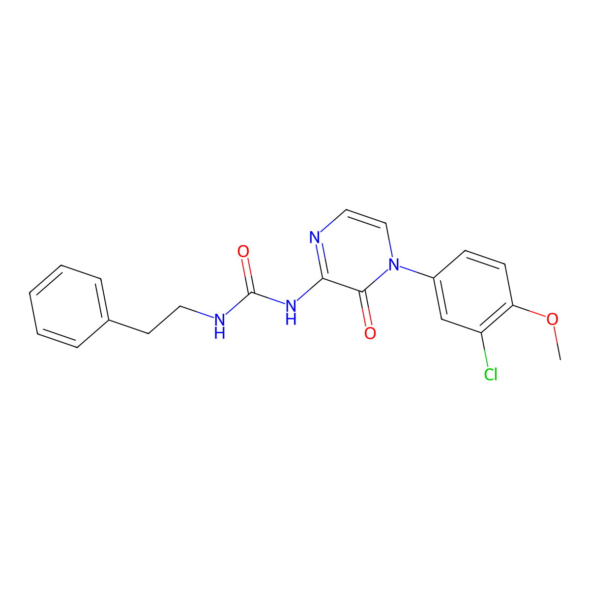 1-(4-(3-Chloro-4-methoxyphenyl)-3-oxo-3,4-dihydropyrazin-2-yl)-3-phenethylurea molecular structure, CAS 1207014-07-0