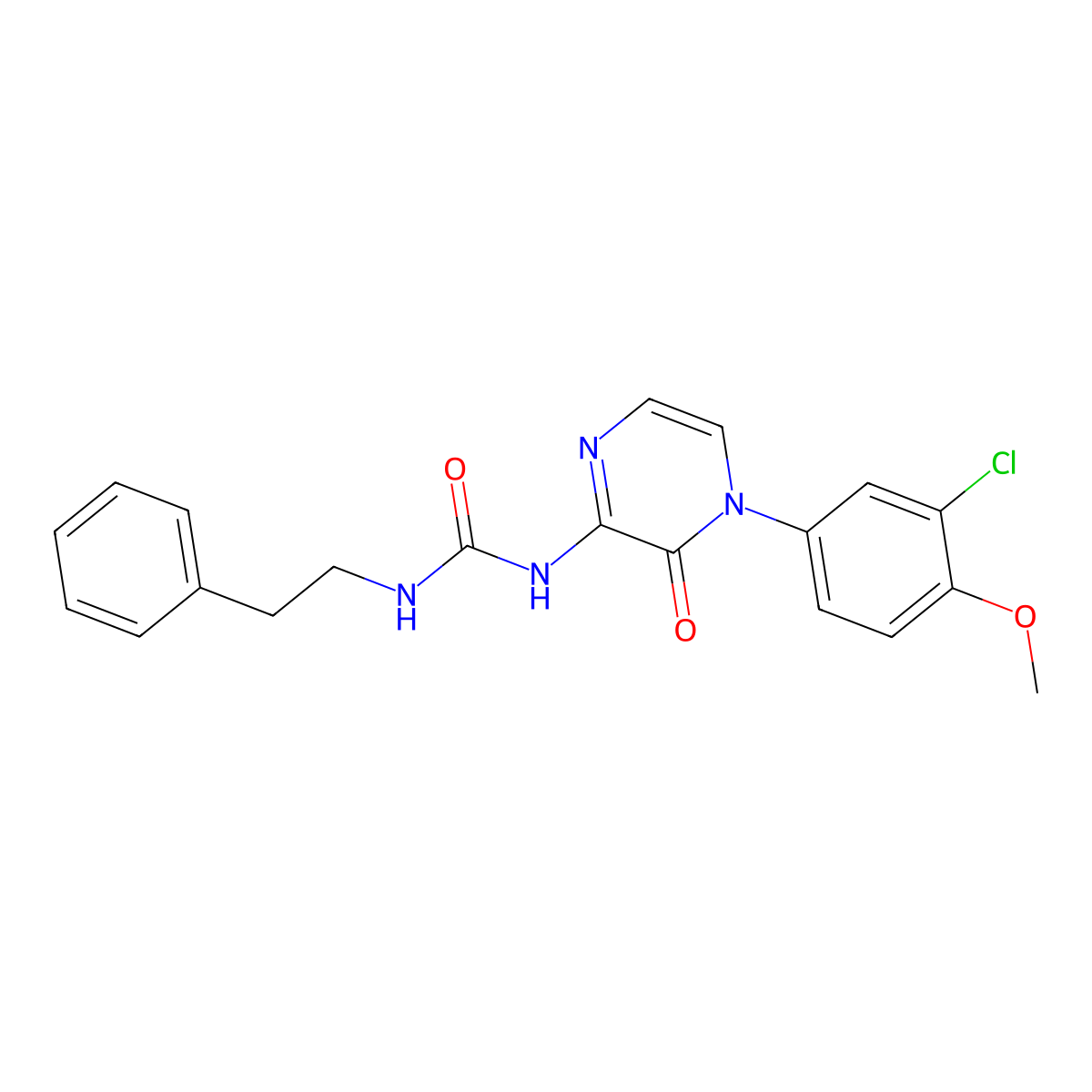 1-(4-(3-Chloro-4-methoxyphenyl)-3-oxo-3,4-dihydropyrazin-2-yl)-3-phenethylurea molecular structure, CAS 1207014-07-0