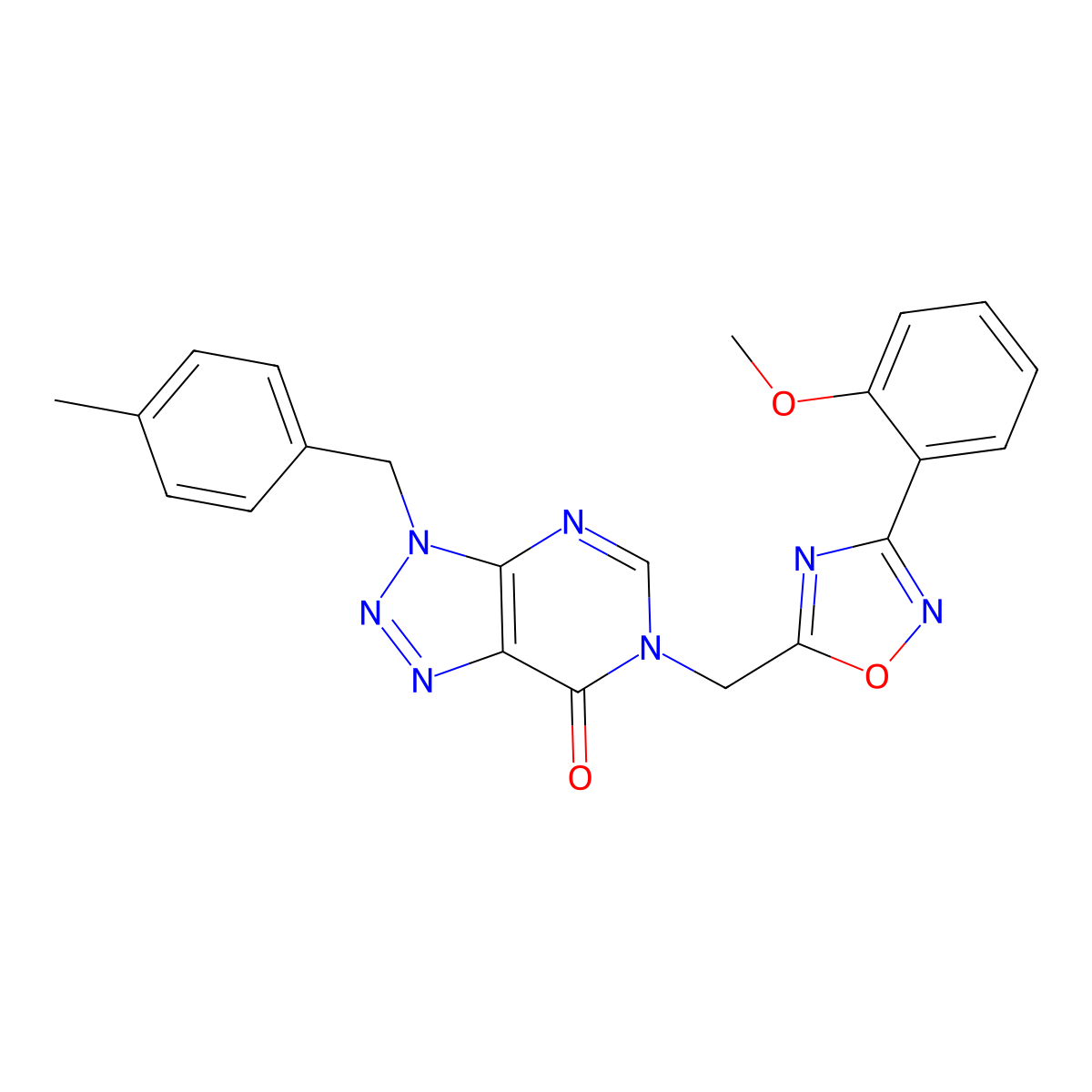 6-((3-(2-methoxyphenyl)-1,2,4-oxadiazol-5-yl)methyl)-3-(4-methylbenzyl)-3H-[1,2,3]triazolo[4,5-d]pyrimidin-7(6H)-one molecular structure, CAS 1207014-15-0