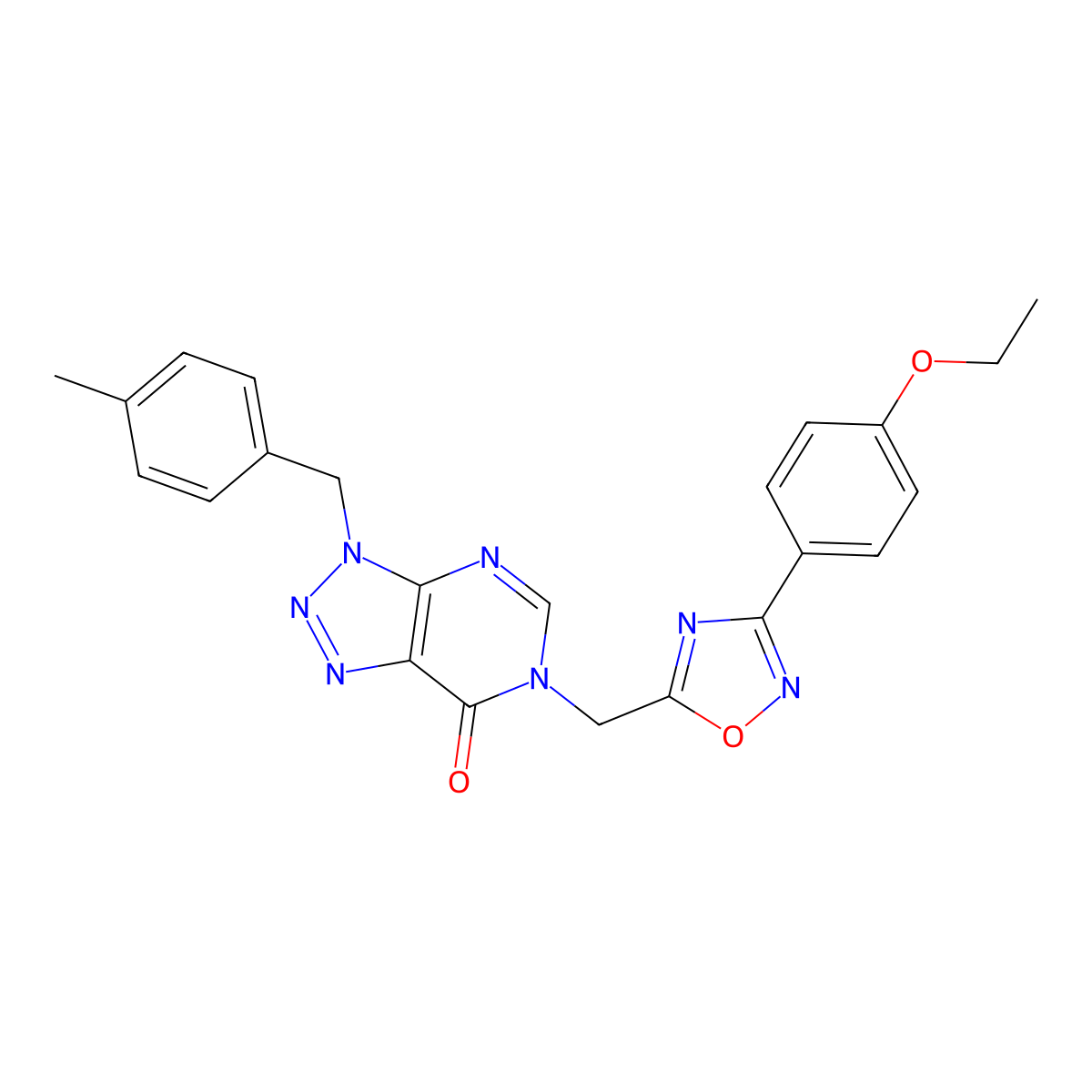 6-((3-(4-ethoxyphenyl)-1,2,4-oxadiazol-5-yl)methyl)-3-(4-methylbenzyl)-3H-[1,2,3]triazolo[4,5-d]pyrimidin-7(6H)-one molecular structure, CAS 1207014-16-1