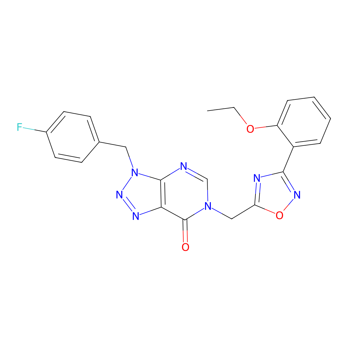 6-((3-(2-ethoxyphenyl)-1,2,4-oxadiazol-5-yl)methyl)-3-(4-fluorobenzyl)-3H-[1,2,3]triazolo[4,5-d]pyrimidin-7(6H)-one molecular structure, CAS 1207014-20-7