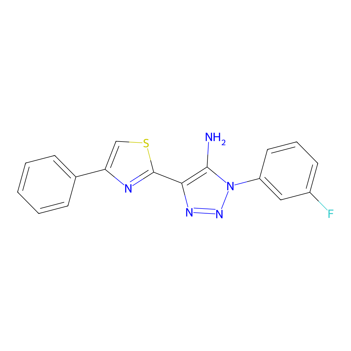1-(3-fluorophenyl)-4-(4-phenyl-1,3-thiazol-2-yl)-1H-1,2,3-triazol-5-amine molecular structure, CAS 1207014-26-3