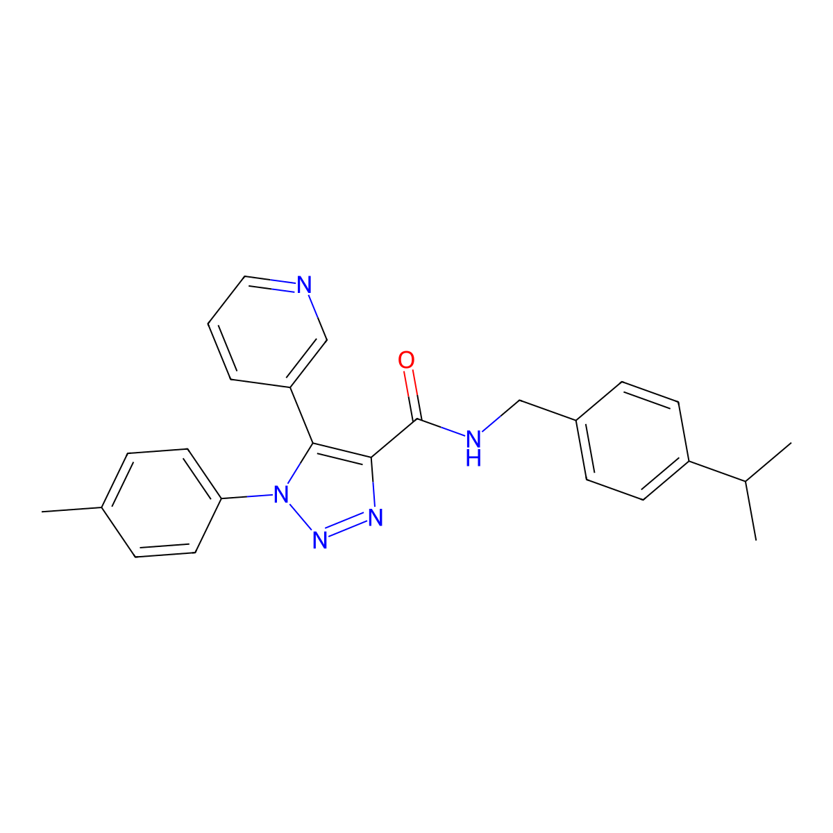 1-(4-methylphenyl)-N-{[4-(propan-2-yl)phenyl]methyl}-5-(pyridin-3-yl)-1H-1,2,3-triazole-4-carboxamide molecular structure, CAS 1207014-27-4