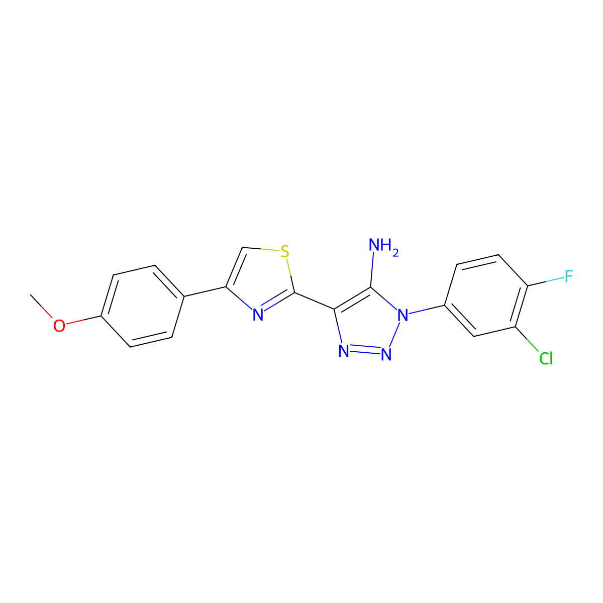 1-(3-chloro-4-fluorophenyl)-4-[4-(4-methoxyphenyl)-1,3-thiazol-2-yl]-1H-1,2,3-triazol-5-amine molecular structure, CAS 1207014-31-0