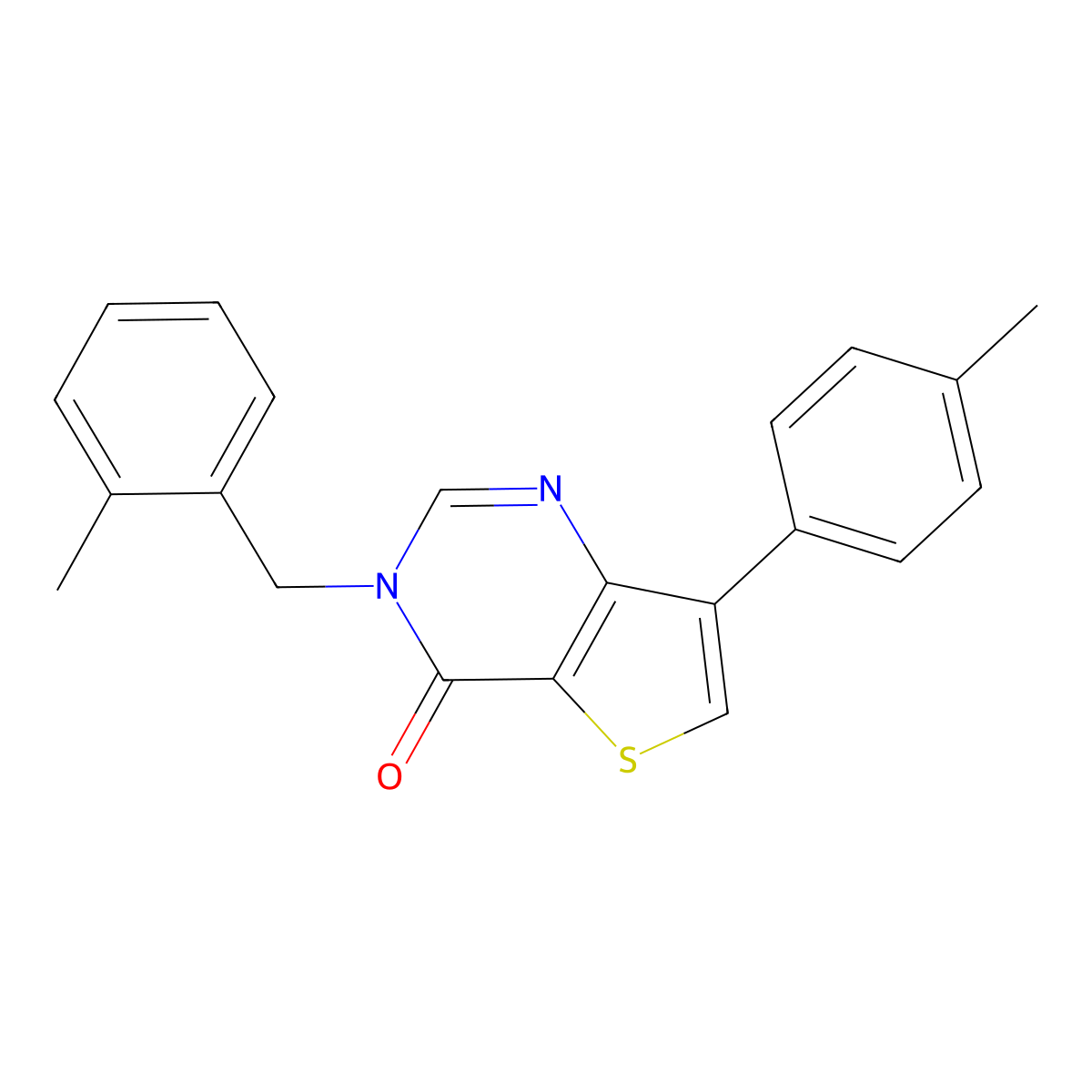 3-(2-methylbenzyl)-7-(p-tolyl)thieno[3,2-d]pyrimidin-4(3H)-one molecular structure, CAS 1207014-35-4