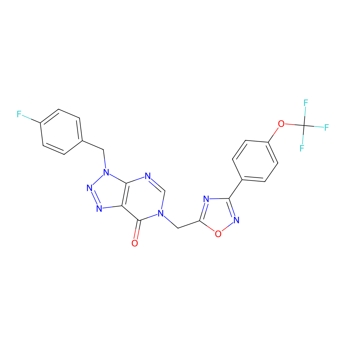 3-(4-fluorobenzyl)-6-((3-(4-(trifluoromethoxy)phenyl)-1,2,4-oxadiazol-5-yl)methyl)-3H-[1,2,3]triazolo[4,5-d]pyrimidin-7(6H)-one molecular structure, CAS 1207014-45-6
