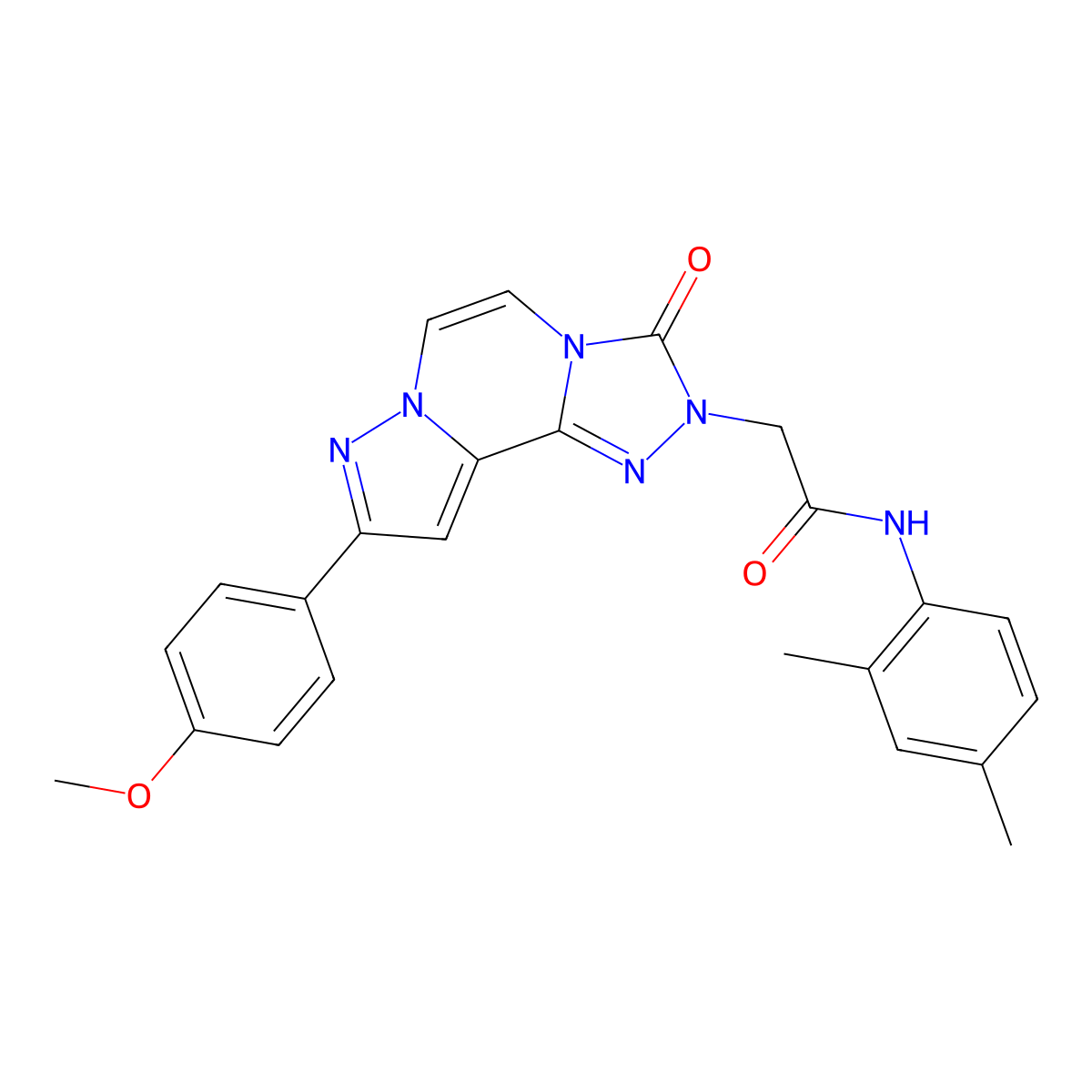 N-(2,4-dimethylphenyl)-2-[11-(4-methoxyphenyl)-5-oxo-3,4,6,9,10-pentaazatricyclo[7.3.0.0^{2,6}]dodeca-1(12),2,7,10-tetraen-4-yl]acetamide molecular structure, CAS 1207014-58-1