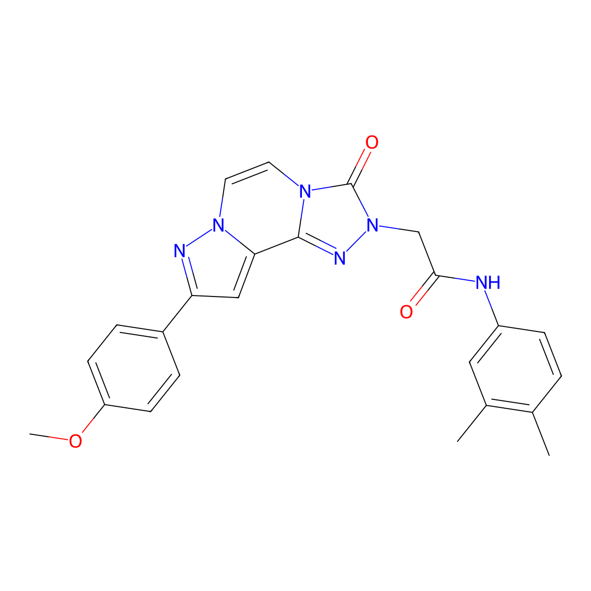 N-(3,4-dimethylphenyl)-2-[11-(4-methoxyphenyl)-5-oxo-3,4,6,9,10-pentaazatricyclo[7.3.0.0^{2,6}]dodeca-1(12),2,7,10-tetraen-4-yl]acetamide molecular structure, CAS 1207014-60-5