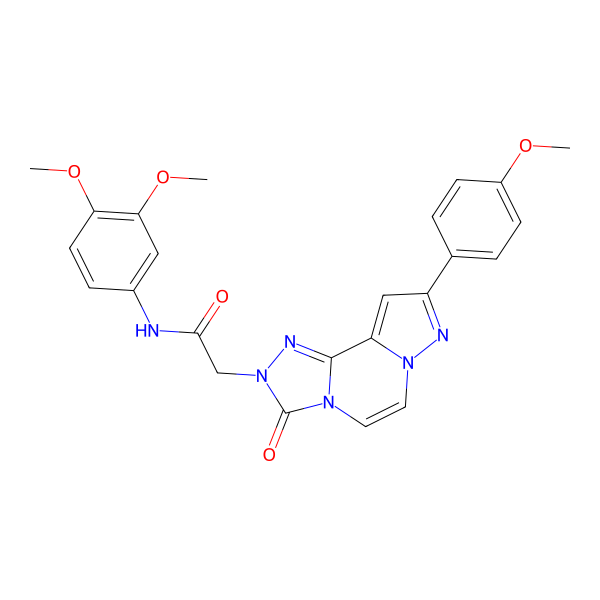 N-(3,4-dimethoxyphenyl)-2-[11-(4-methoxyphenyl)-5-oxo-3,4,6,9,10-pentaazatricyclo[7.3.0.0^{2,6}]dodeca-1(12),2,7,10-tetraen-4-yl]acetamide molecular structure, CAS 1207014-67-2