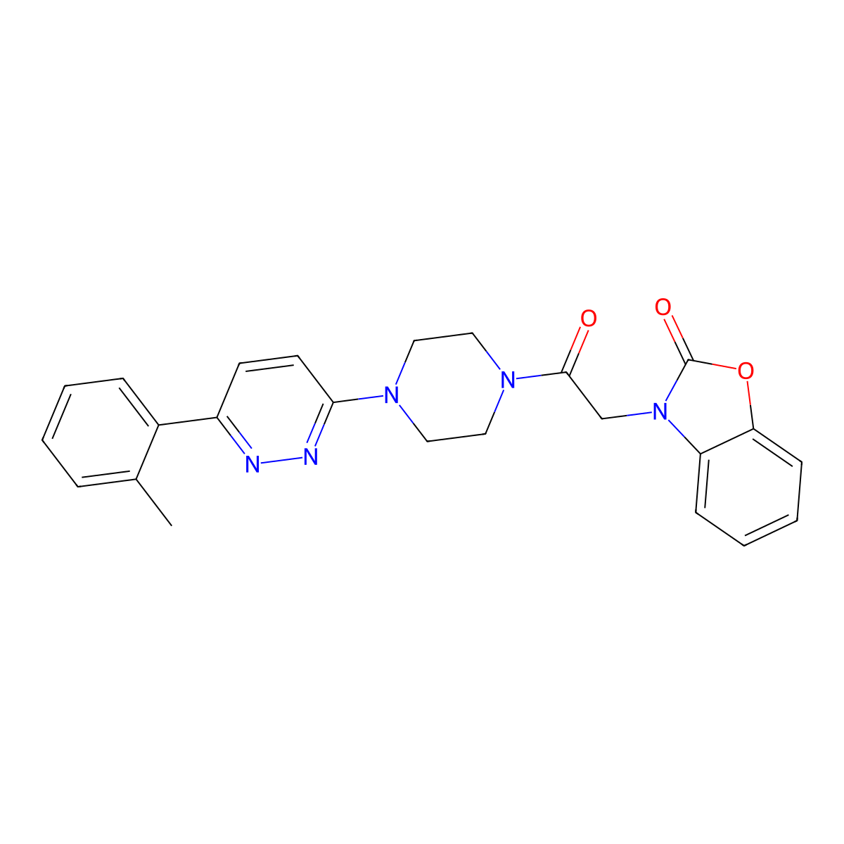 3-(2-{4-[6-(2-Methylphenyl)pyridazin-3-yl]piperazin-1-yl}-2-oxoethyl)-2,3-dihydro-1,3-benzoxazol-2-one molecular structure, CAS 1207014-68-3
