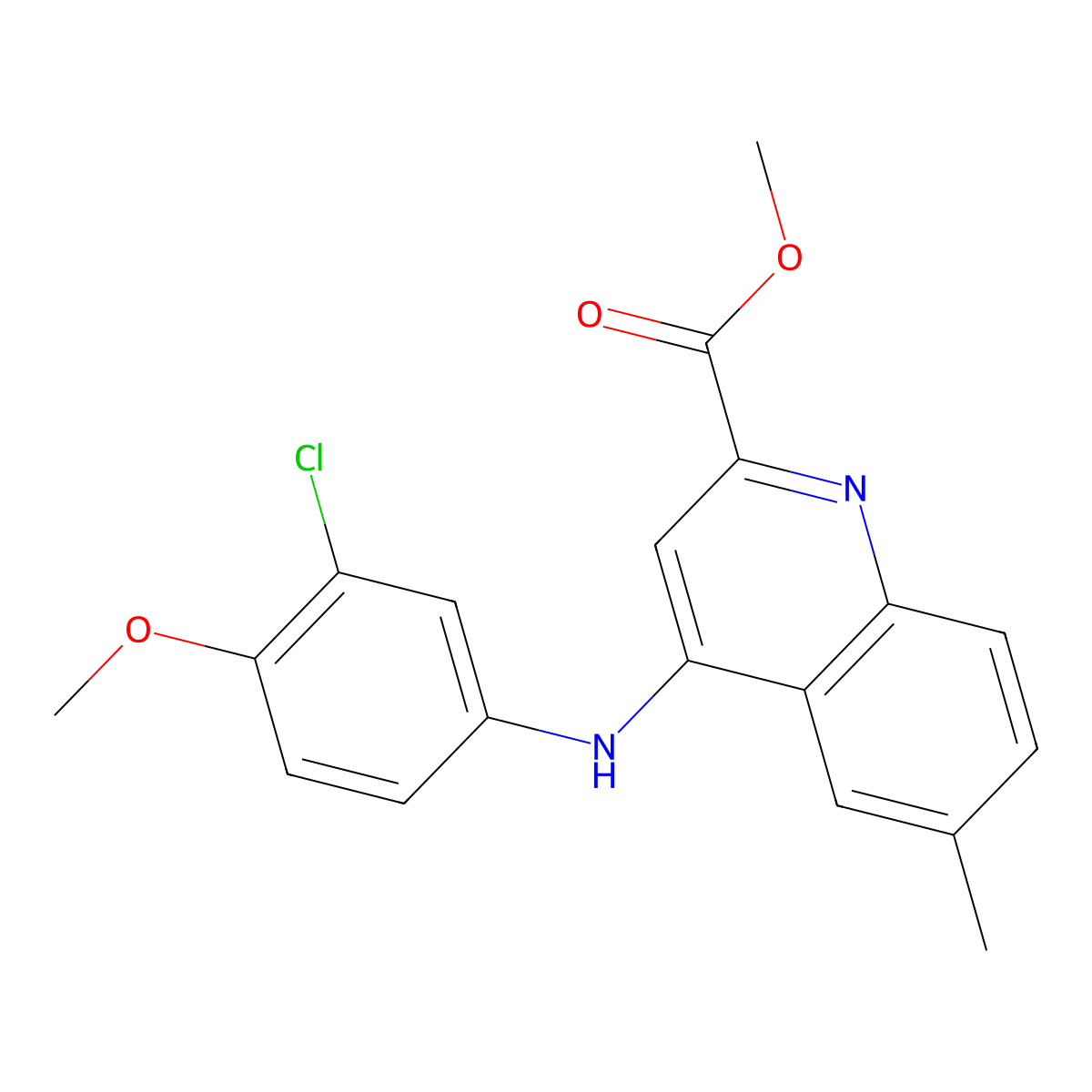 Methyl 4-[(3-chloro-4-methoxyphenyl)amino]-6-methylquinoline-2-carboxylate molecular structure, CAS 1207014-69-4