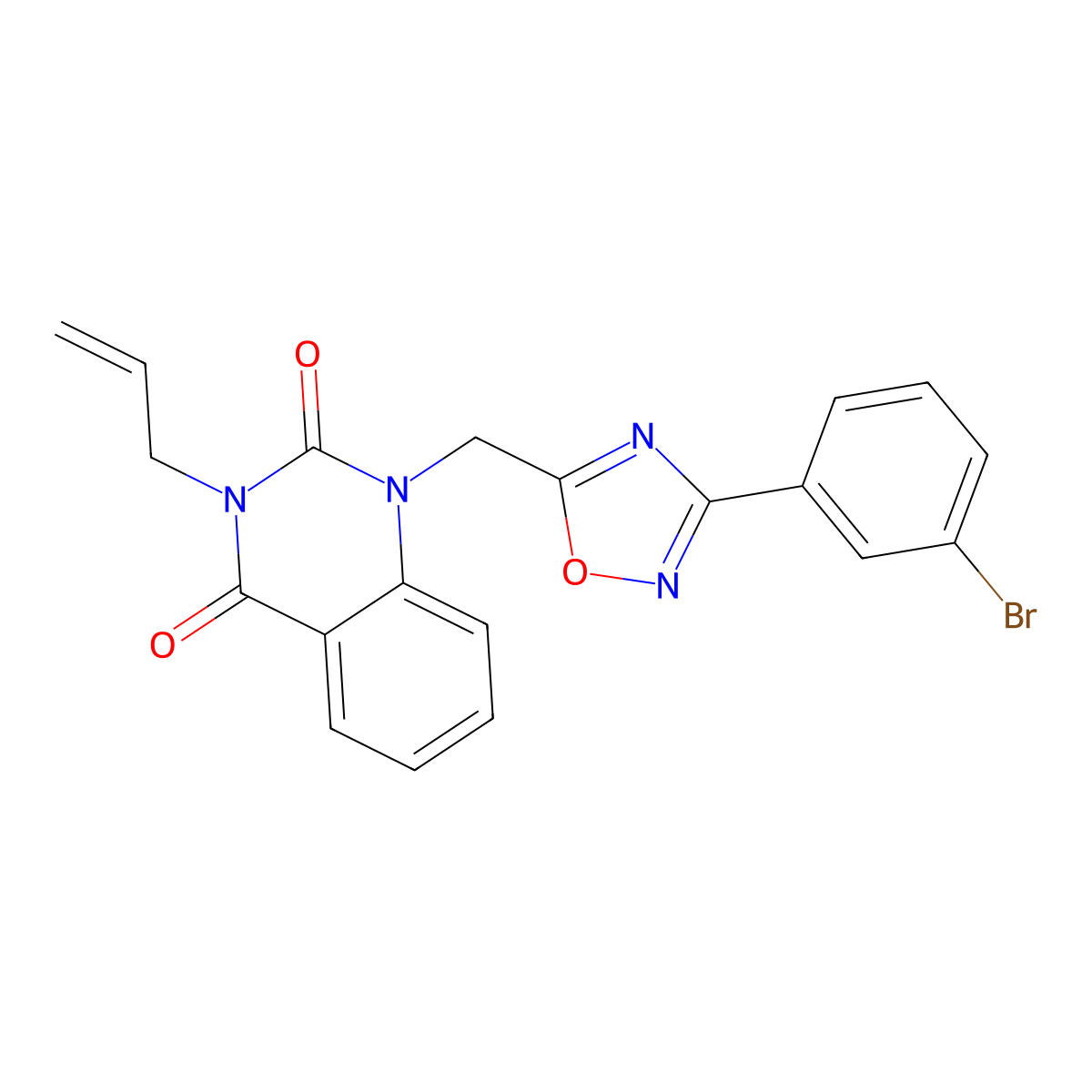 3-allyl-1-((3-(3-bromophenyl)-1,2,4-oxadiazol-5-yl)methyl)quinazoline-2,4(1H,3H)-dione molecular structure, CAS 1207014-74-1