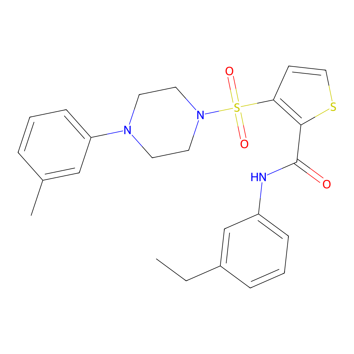 N-(3-ethylphenyl)-3-{[4-(3-methylphenyl)piperazin-1-yl]sulfonyl}thiophene-2-carboxamide molecular structure, CAS 1207014-75-2